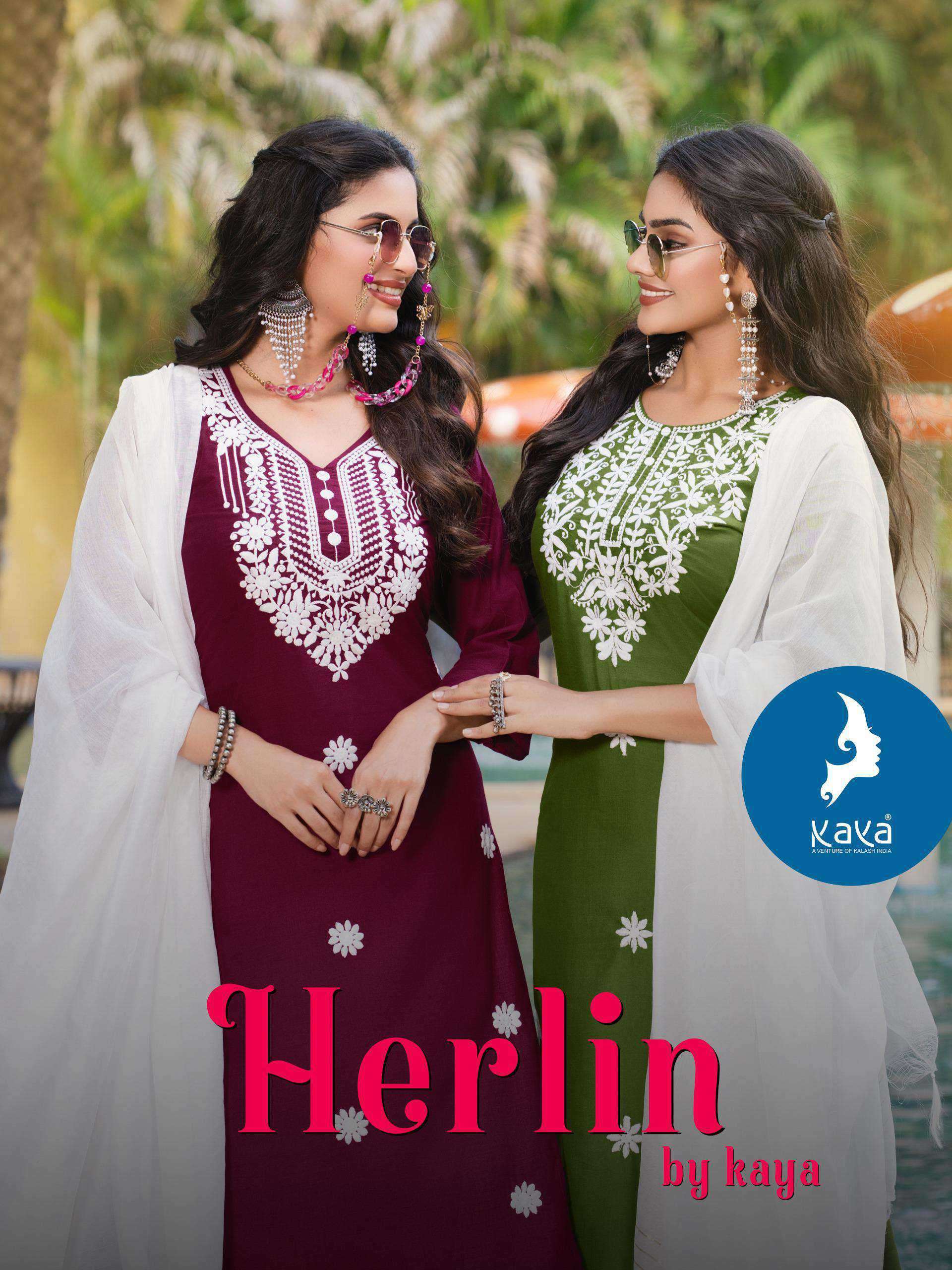 herlin by kaya latest designer party wear rayon kurti exporter surat