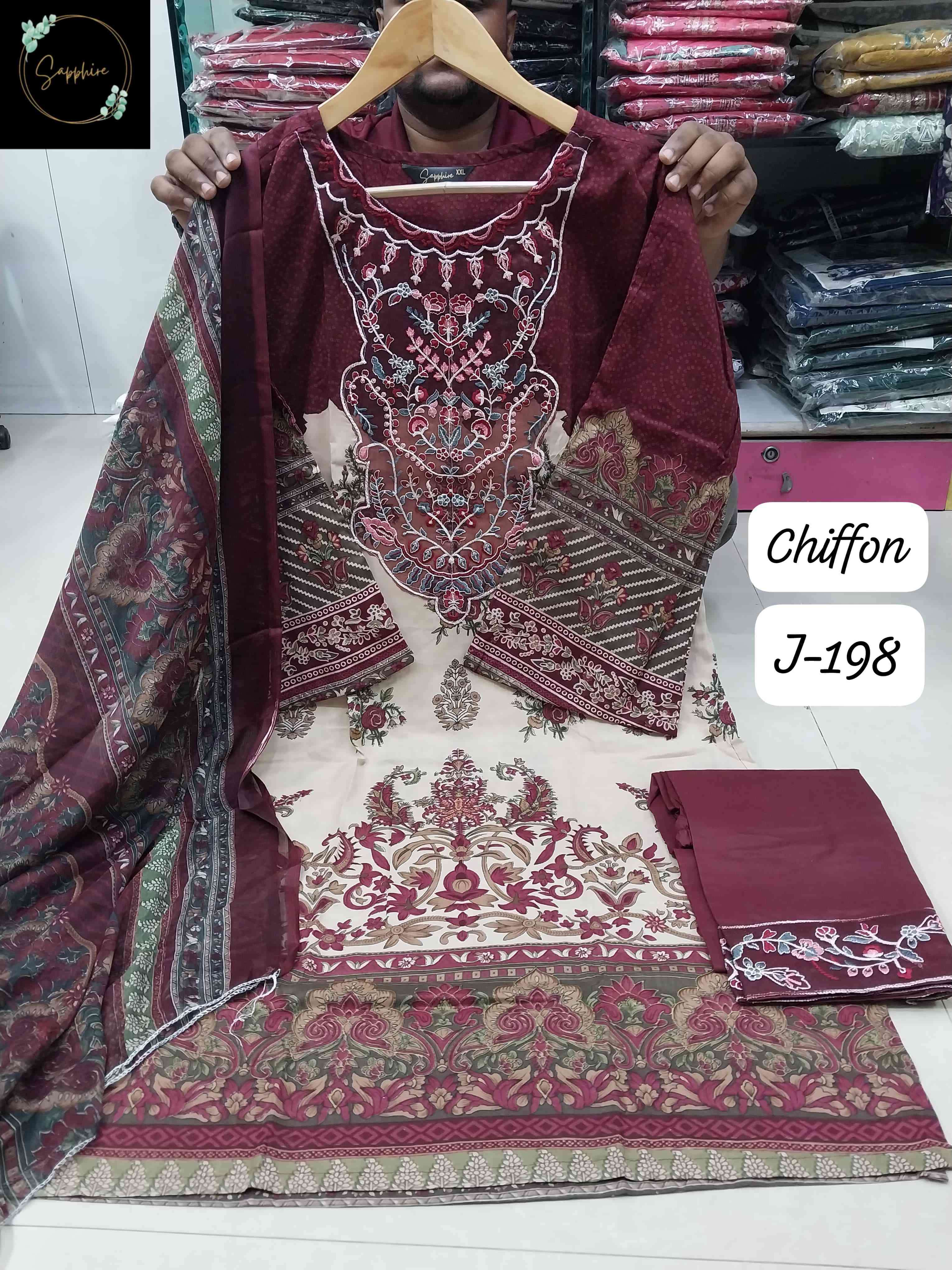 jazmin vol-198 by sapphire fancy patch work cotton pakistani suit exporter surat