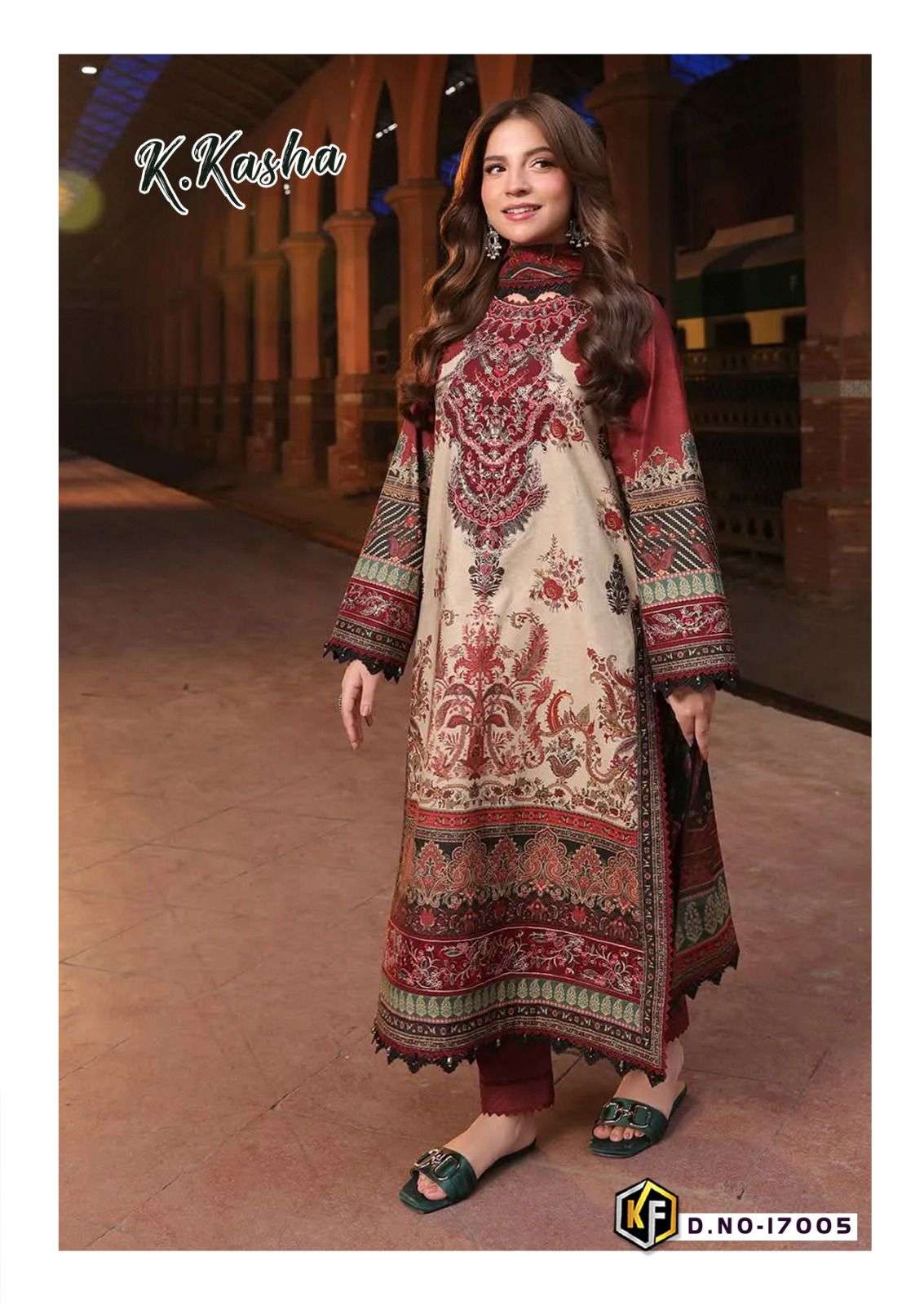 k kasha vol-17 by keval fab cotton latest designer pakistani suit supplier surat