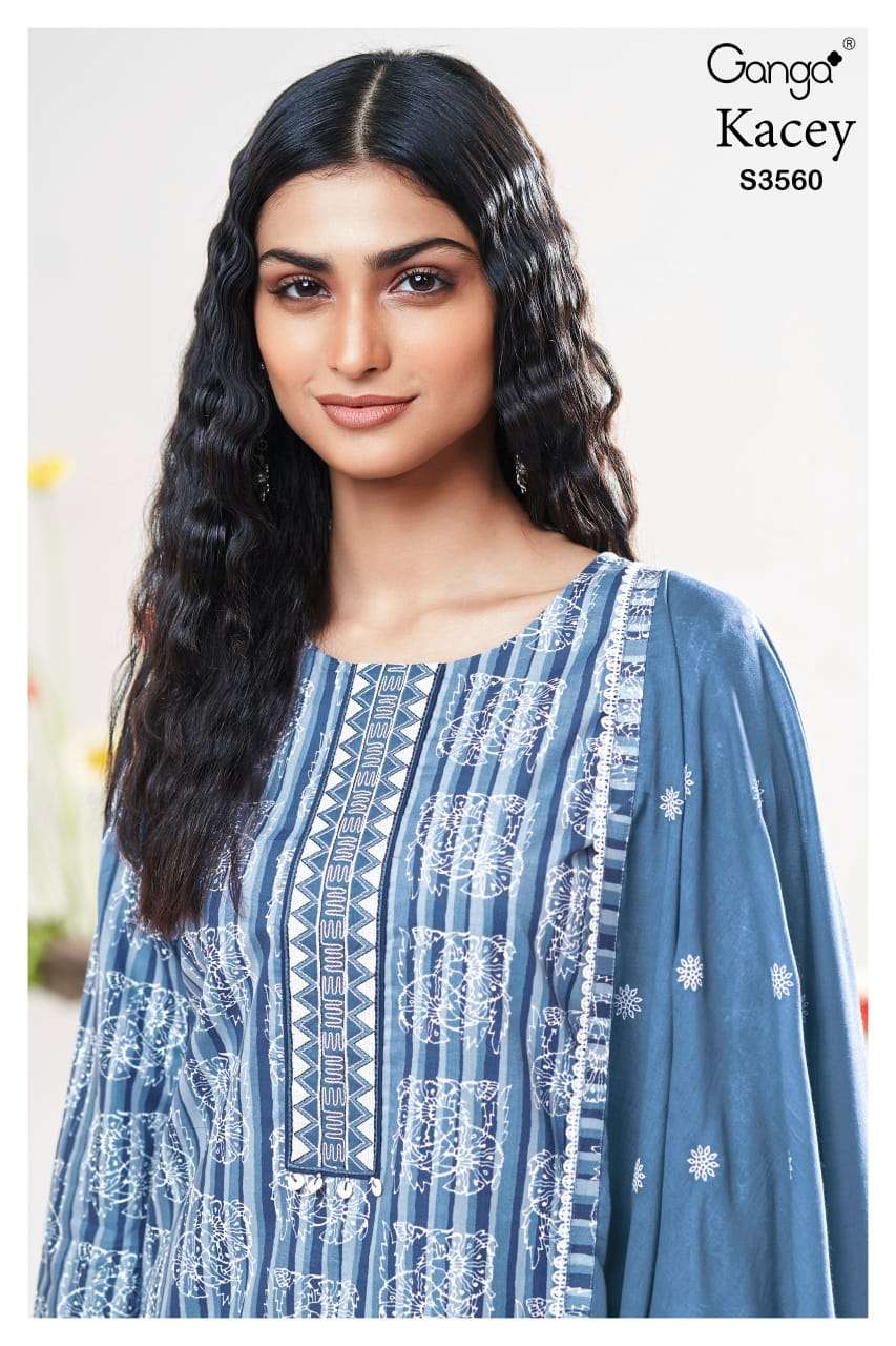 kacey 3560 by ganga fancy embroidery latest designer cotton salwar suit supplier surat5