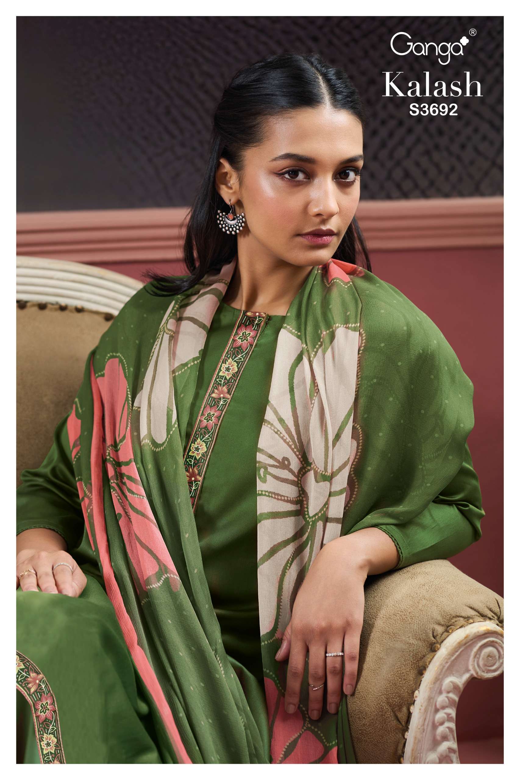 kalash 3692 by ganga casual wear cotton printed salwar suit supplier surat