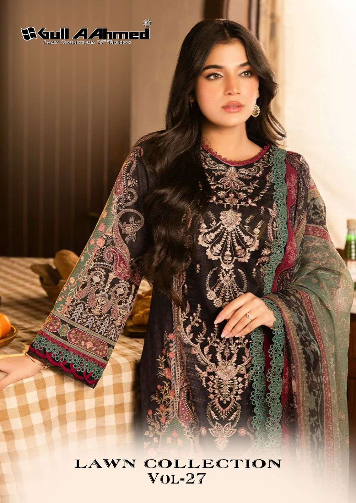 lawn collection vol-27 by gull aahmed 221-226 series lawn designer pakistani suit collection surat