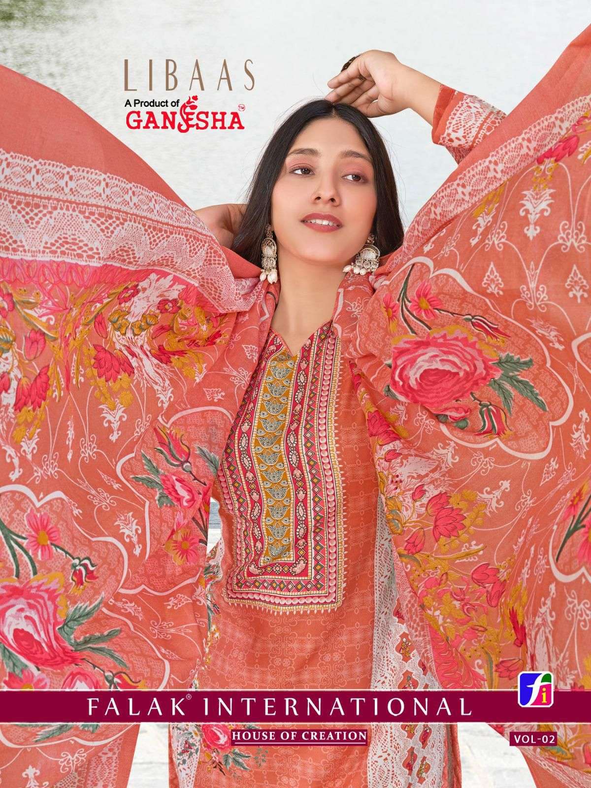 libaas vol-2 by falak latest designer casual wear cotton suit collection surat