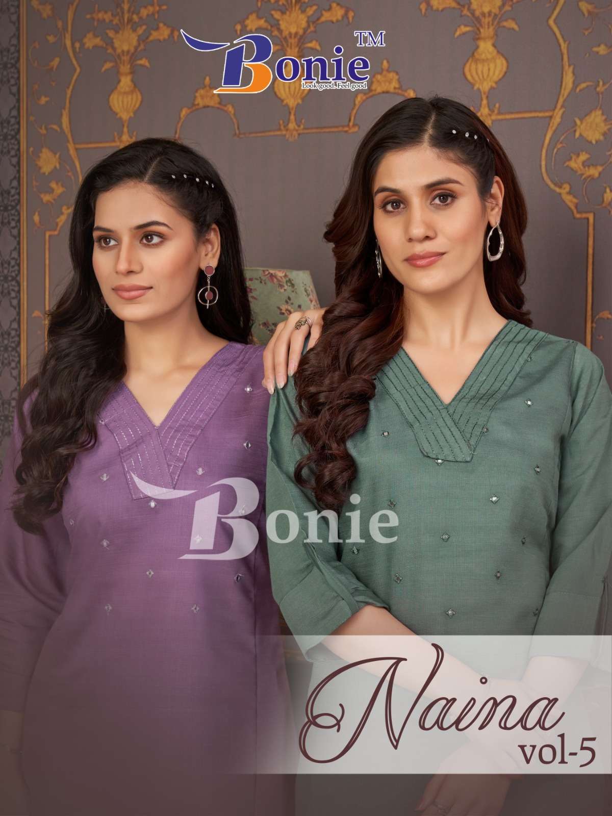 naina vol-5 by bonie colors latest designer party wear kurti exporter surat