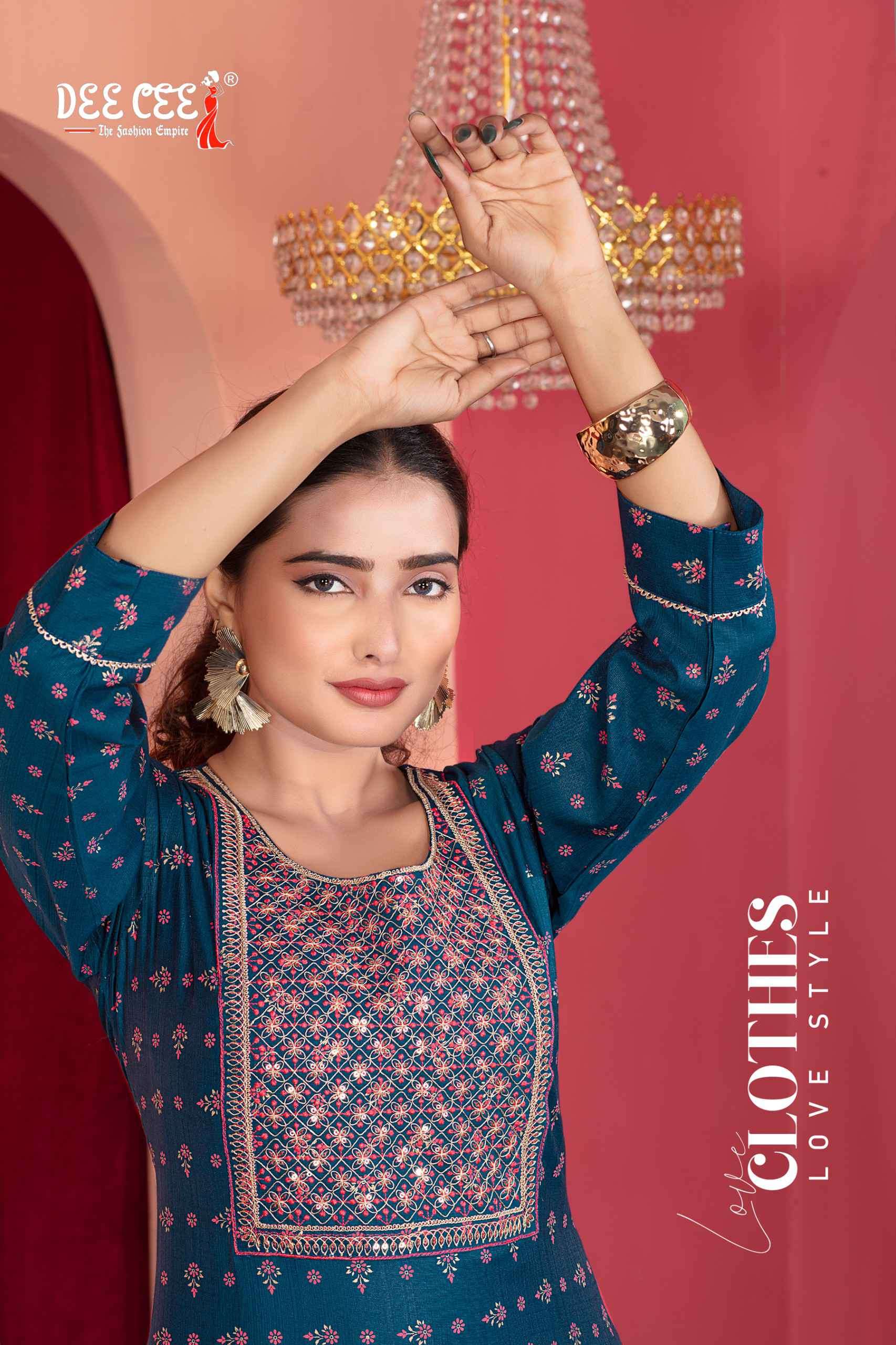 palmer by deecee latest designer vatiacn embroidered long kurti collection surat
