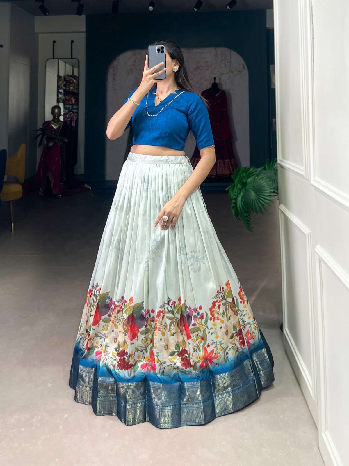  Pf Ethnic 1128-1130 series excluaive designer cotton silk lehenga supplier surat