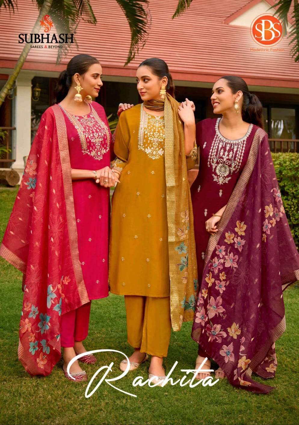 rachita by subhash 6106-6109 series latest designer chinon silk salwar kameez online dealer surat