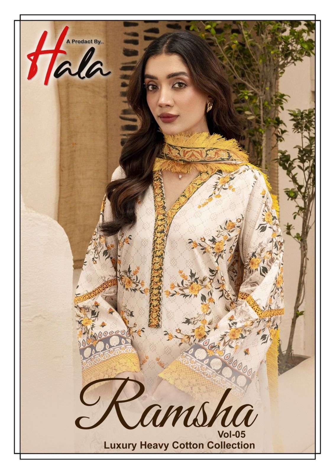 ramsha vol-5 by hala heavy cotton fancy printed salwar suit exporter surat