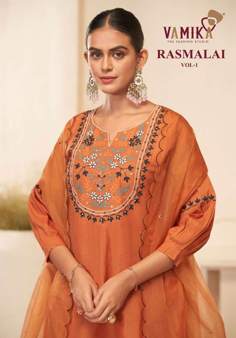 rasmalai vol-1 by vamika colors latest designer cotton summer wear salwar kameez supplier suat