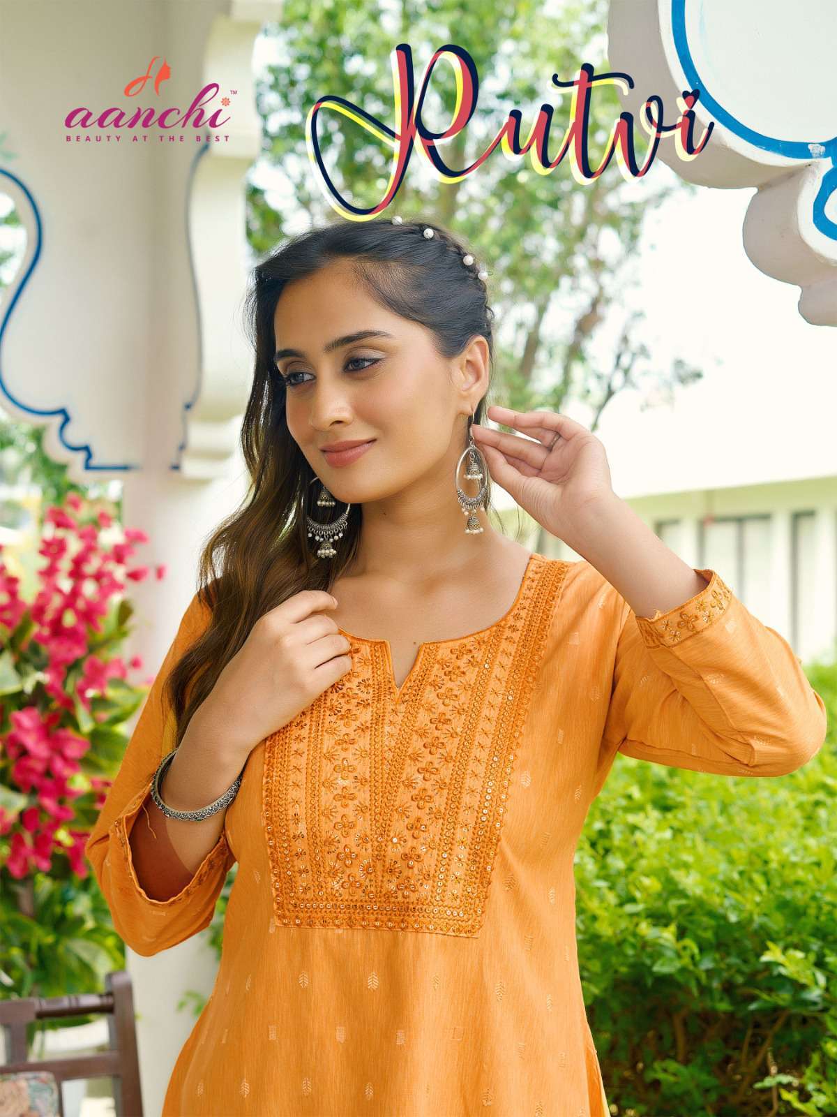 rutvi by aanchi fancy casual wear designer shot top wholesale dealer surat