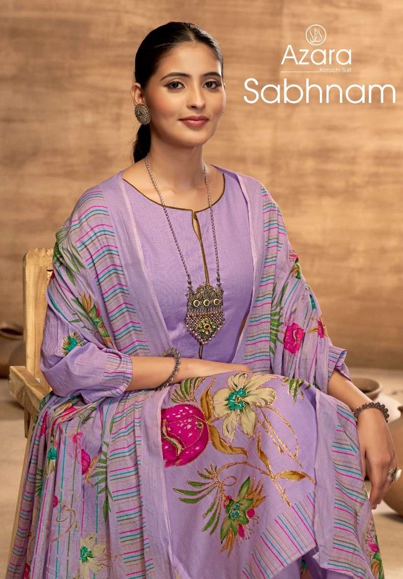 sabhnam by azara latest designer casual wear cotton salwar suit wholesale dealer surat