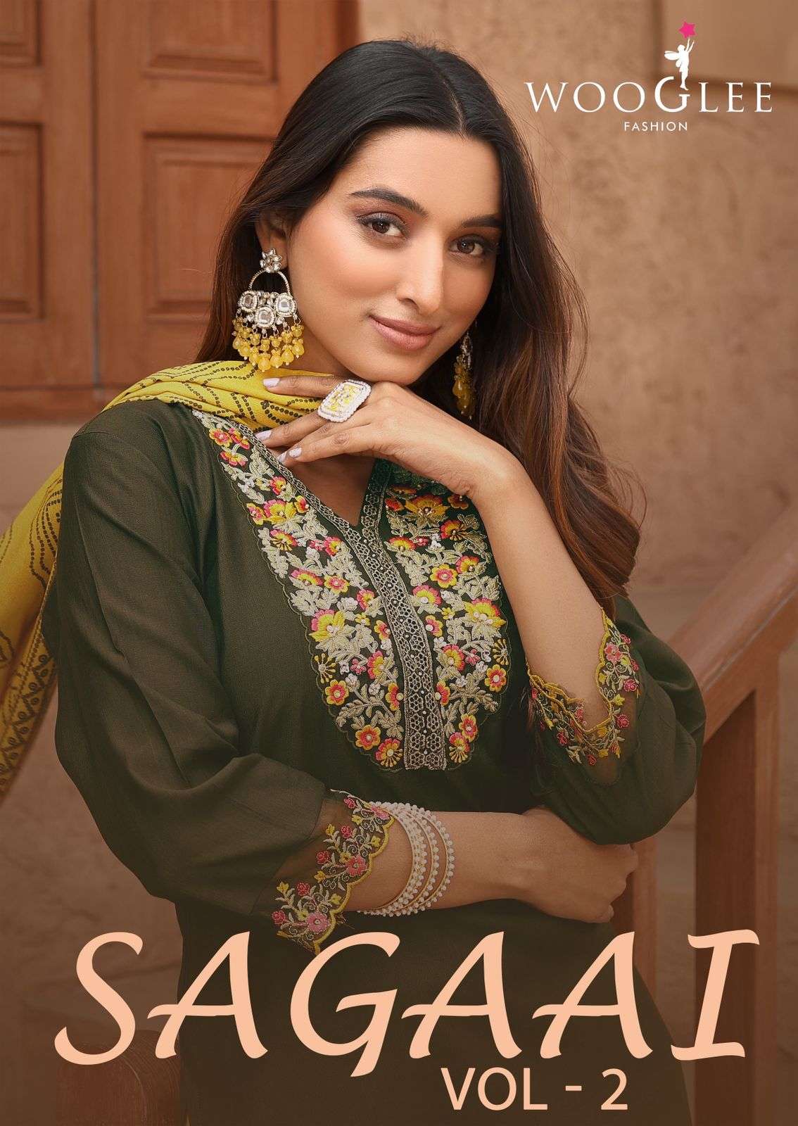 sagaai vol-2 by wooglee 4001-4006 series latest designer caual wear readymade collection surat