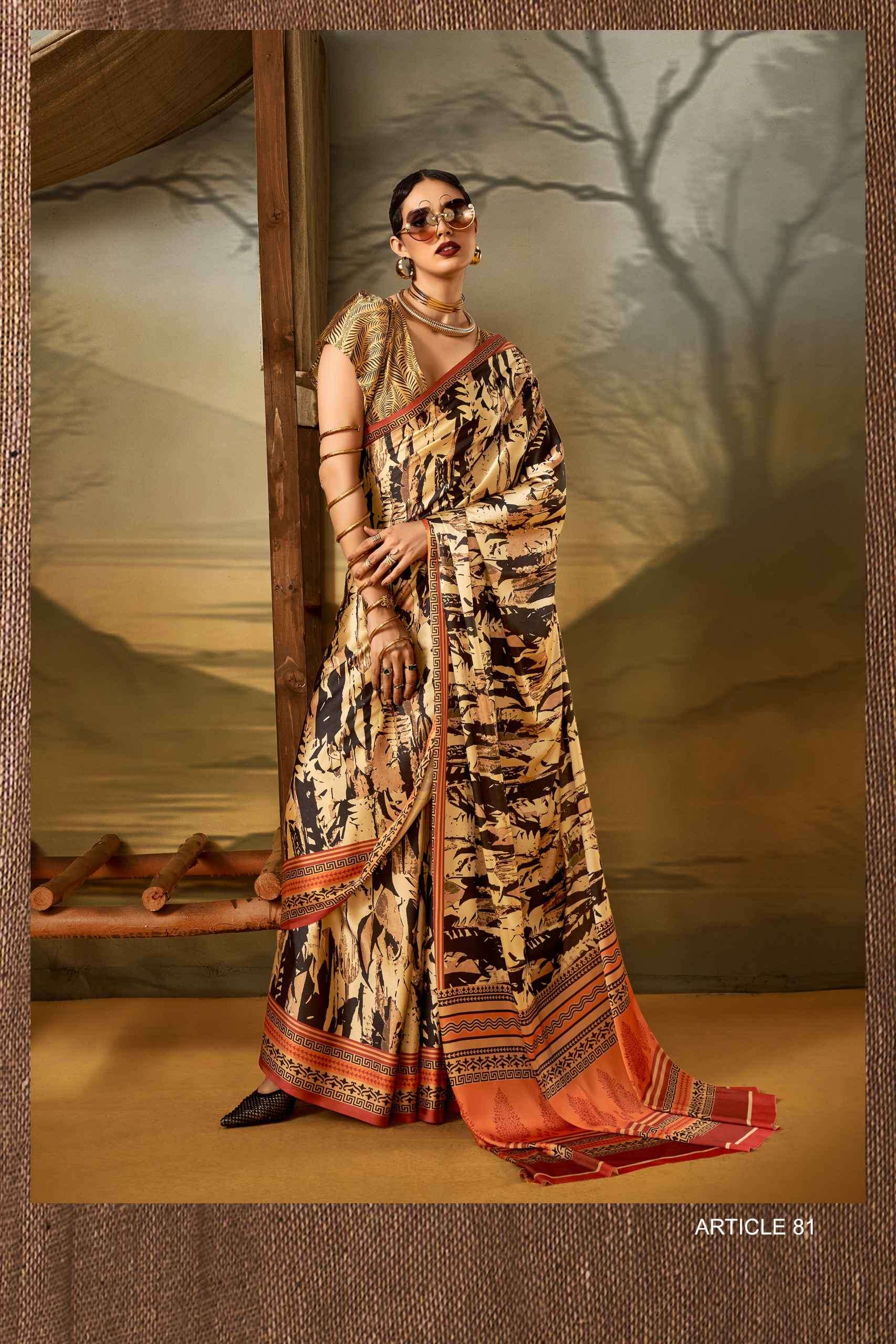 satin silk by sosy colors fancy digital printed satin creape casual wear saree wholesale surat