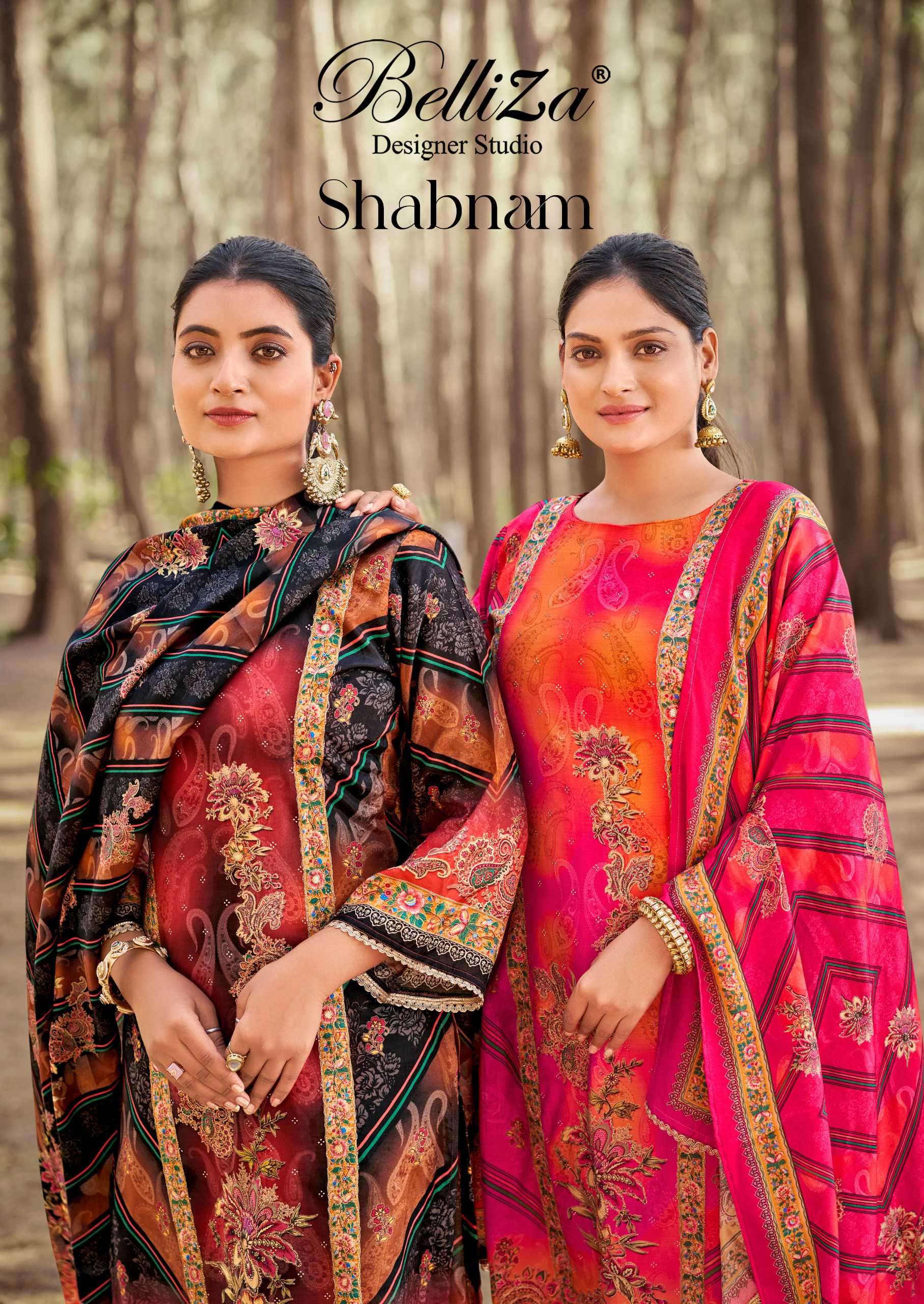 shabnam by belliza designer latesr designer viscose muslin with handwork salwar suit collection surat