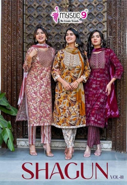 shagun vol-18 by mystic 9 colors exclusive designer casual wear kurti online dealer surat