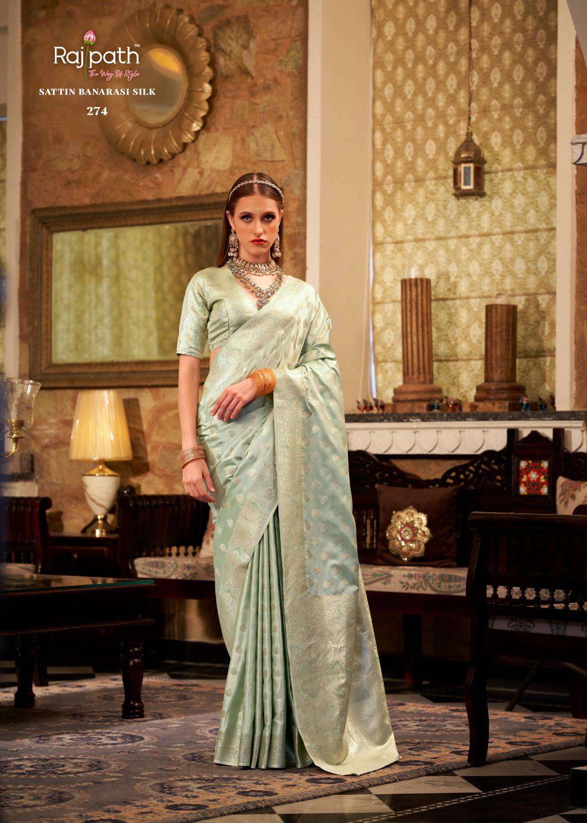 shella gold by rajpath exclusive festival wear satin silk saree wholesaler surat