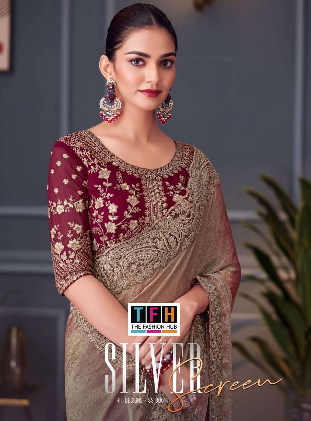 silver screen-20 by tfh colors latest designer party wear saree online dealer surat