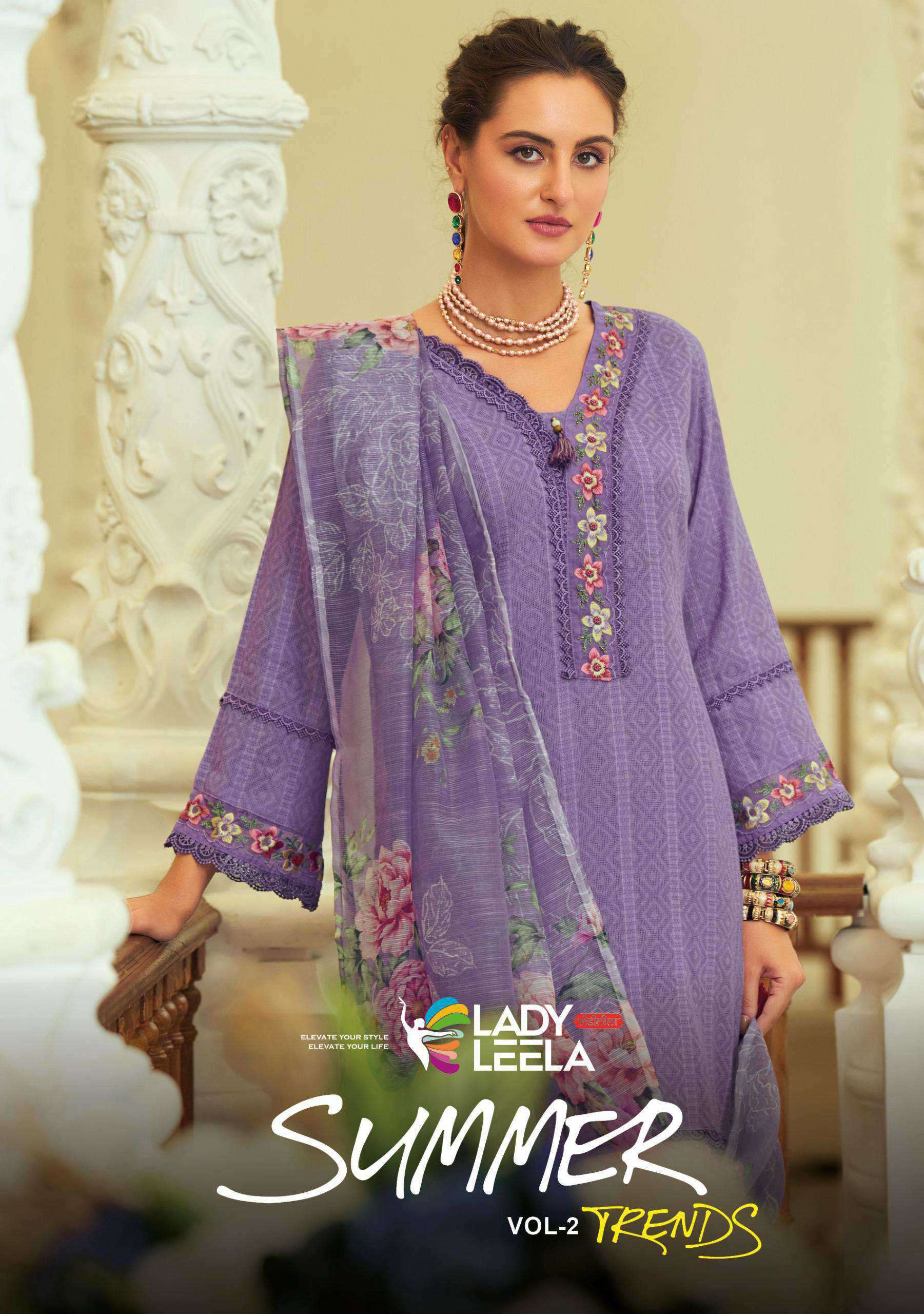 summer trends vol-2 by lady leela colors embroidery with handwork designer kurti exporter surat