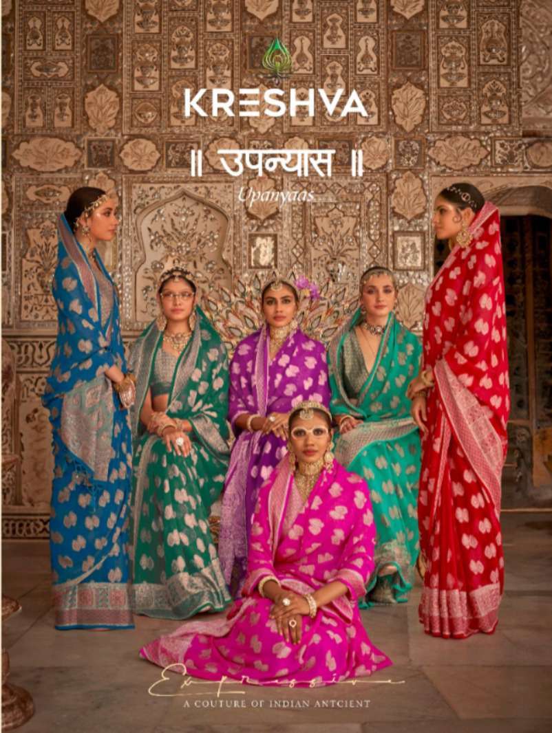 upnyaas by kreshva exclusive designer ready to festival wear saree online dealer surat