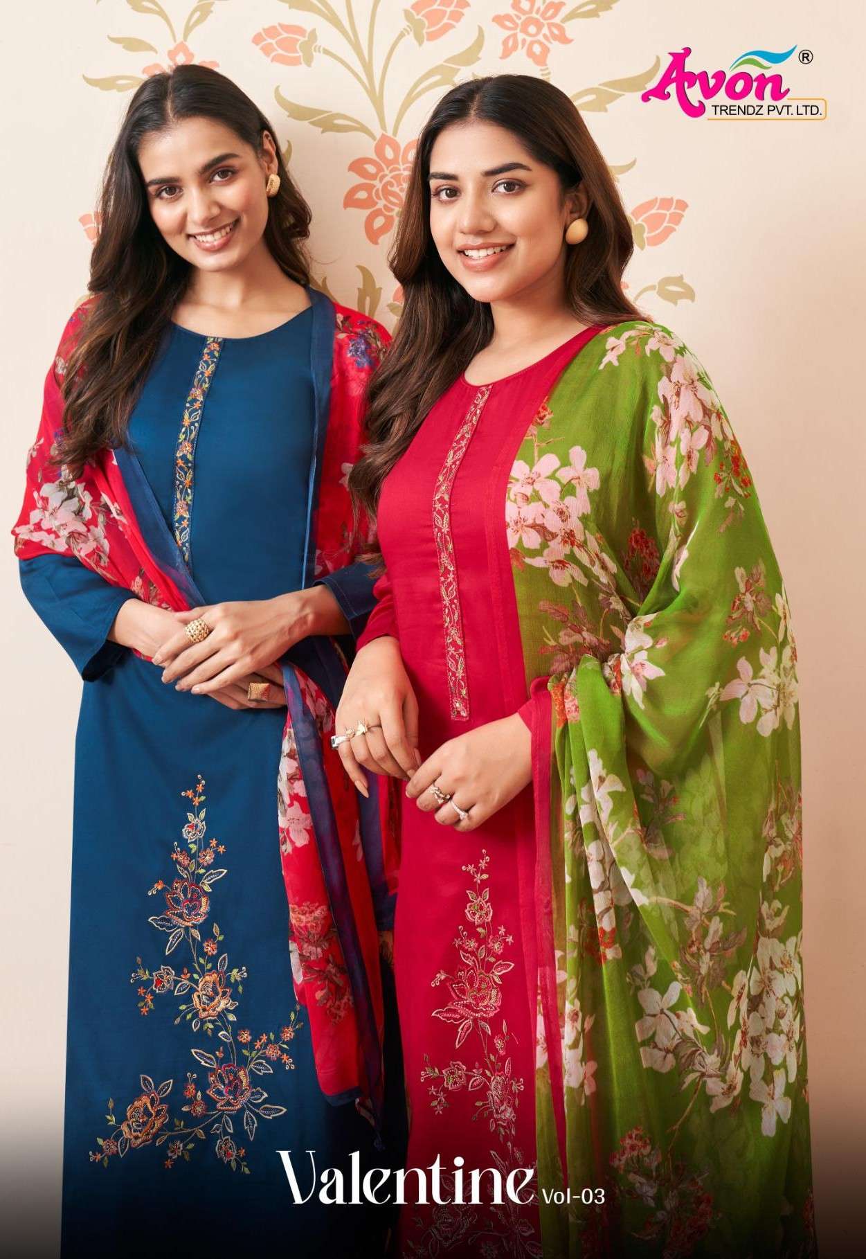 velentine vol-3 by avon colors exclusive designer party wear salwar kameez online dealer surat