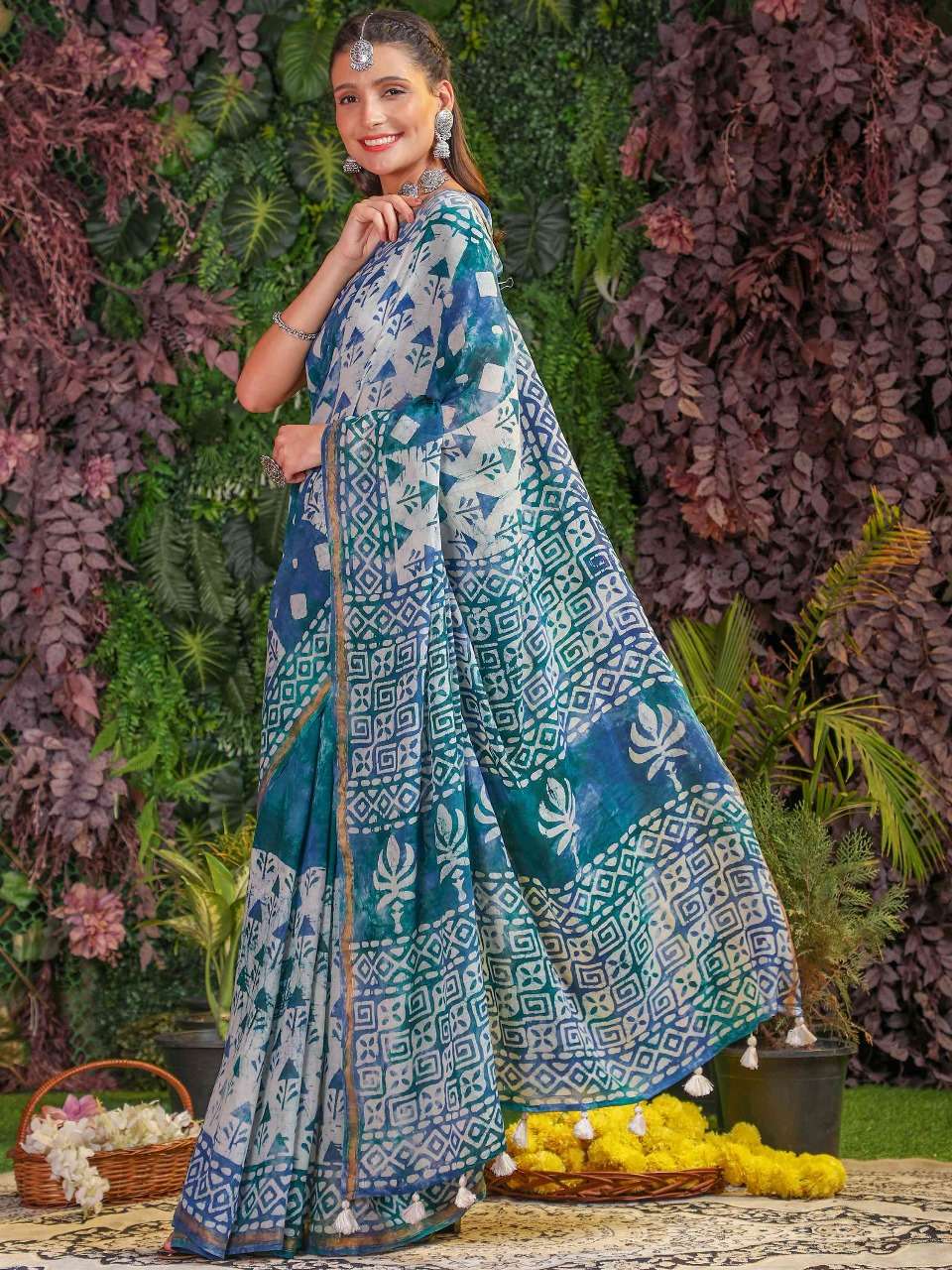 viscose mul batik by mono poely viscose mal designer fancy saree wholesaler 