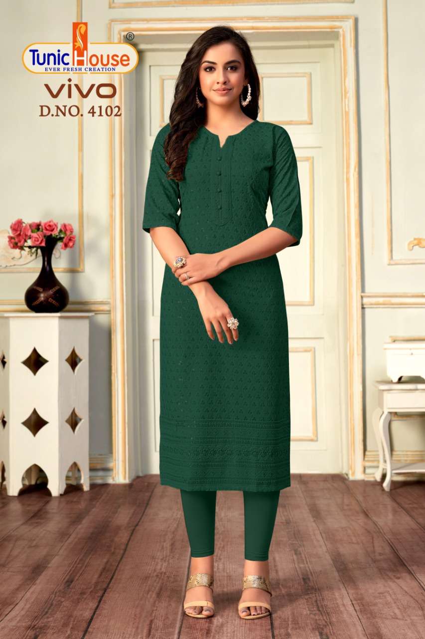 vivo-kurti by tunic house exclusive designer daily wear kurti wholesaler surat