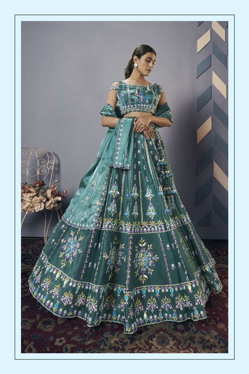 weds vol-11 by pf ethnic heavy embroidered wedding wear lehenga supplier surat