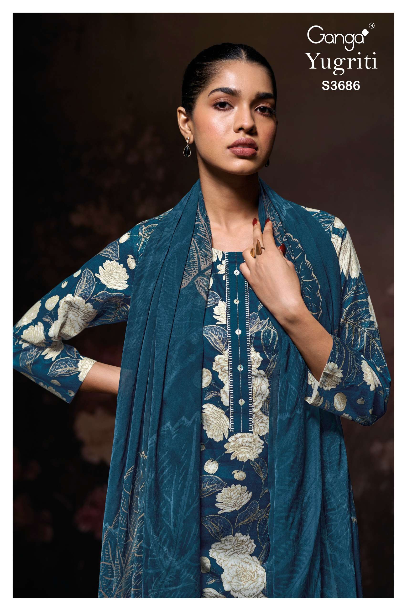 yugriti 3686 by ganga exclusive designer casual wear salwar suit collection surat