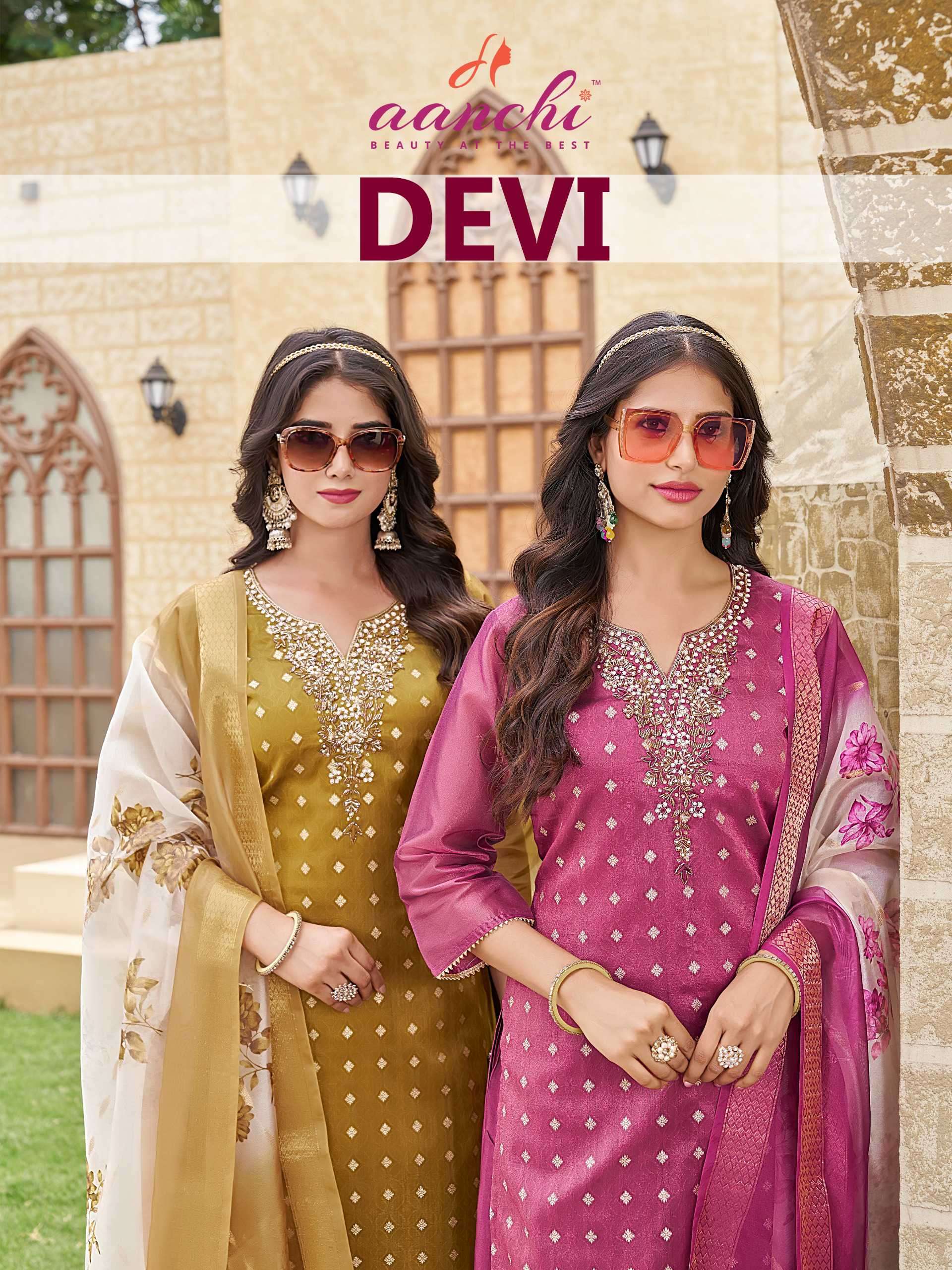aanchi devi simmer jacquard designer party wear readymade kurti supplier 