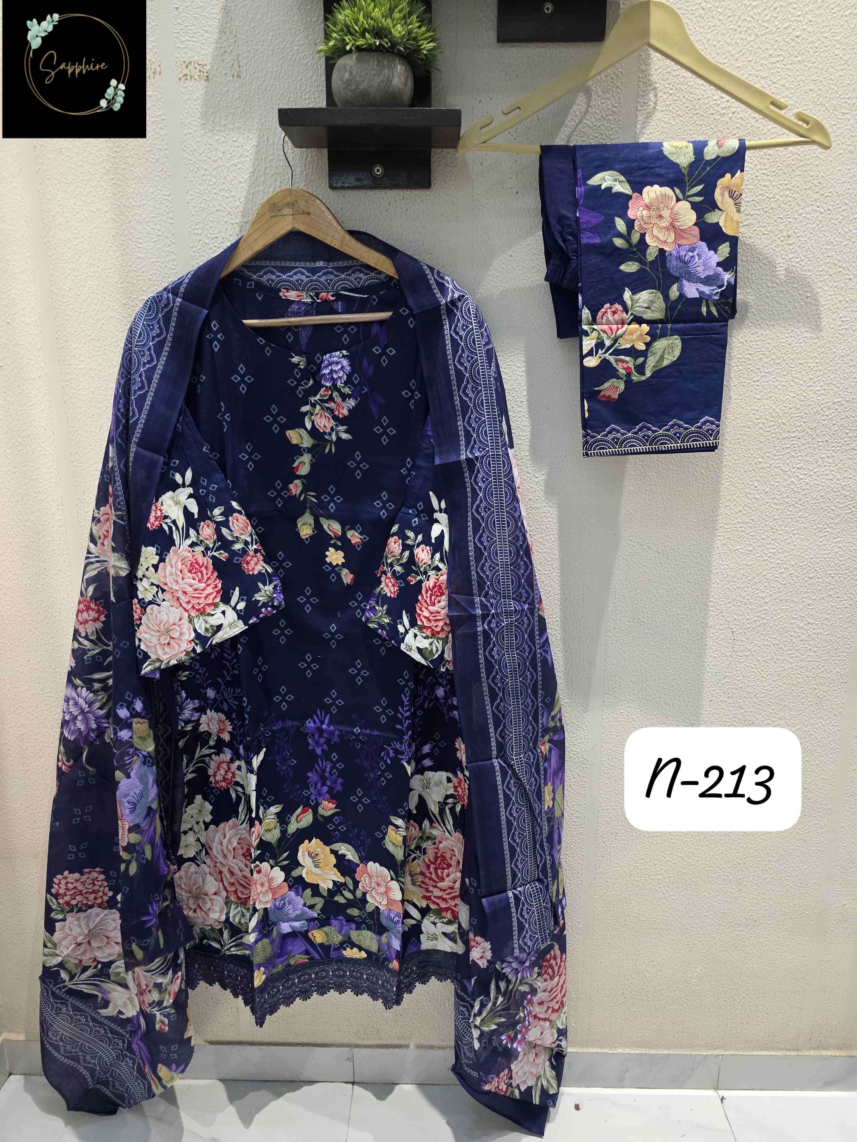 agha noorain vol-213 by sapphire party wear designer suit wholesaler 