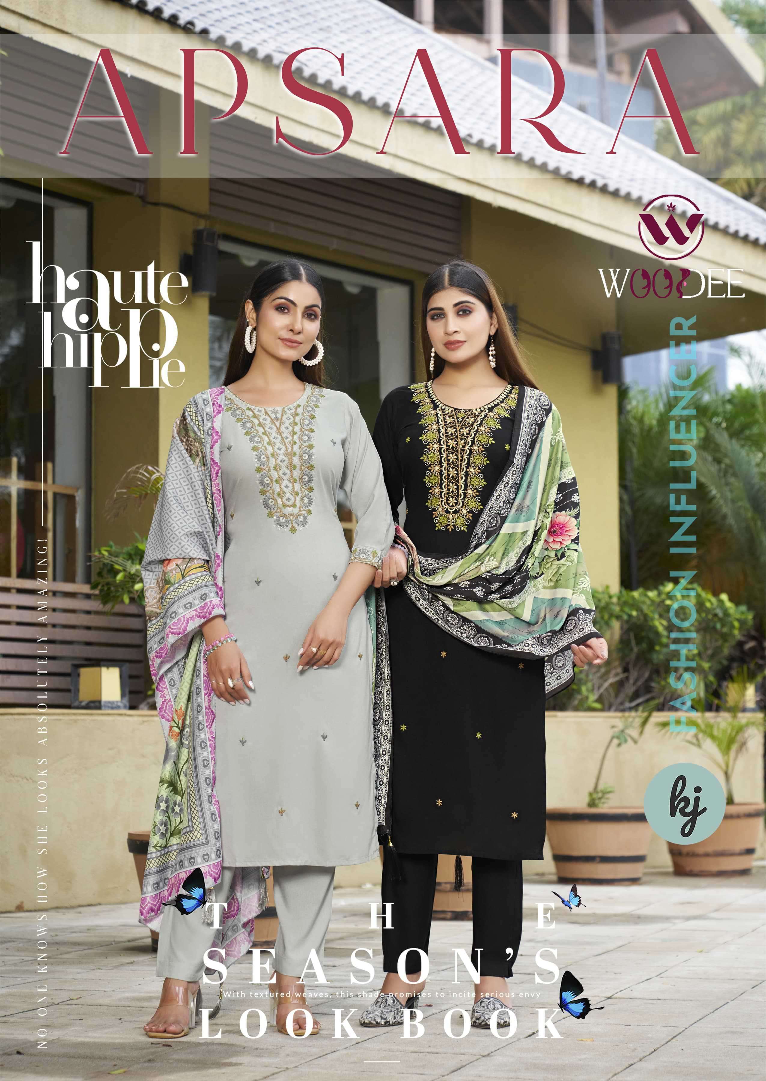apsara by wooglee exclusive designer casual wear readymade straight cut suit supplier 
