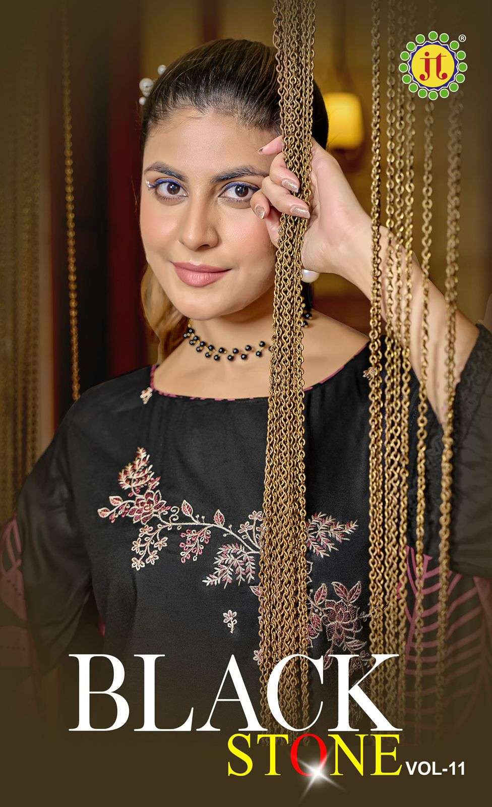 black stone vol-11 by jamatmal latest designer casual wear rayon embroidered suit wholesaler 