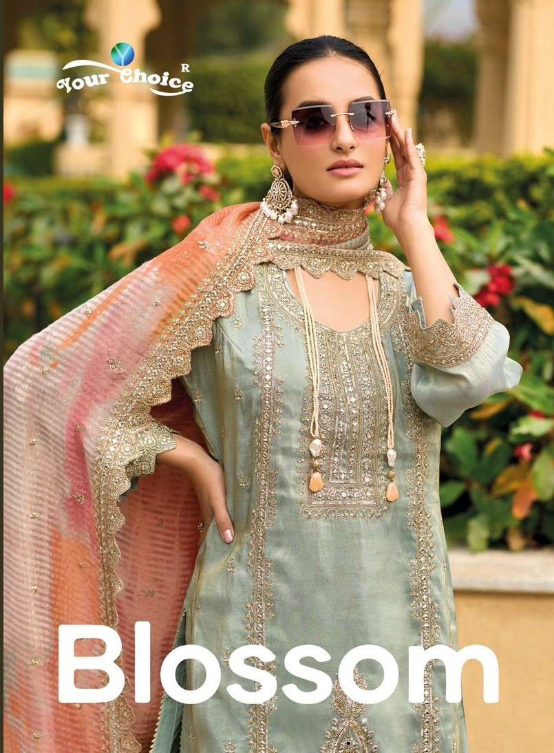 blossom by your choice 1001-1003 series fancy embroidered srara suit wholesaler 