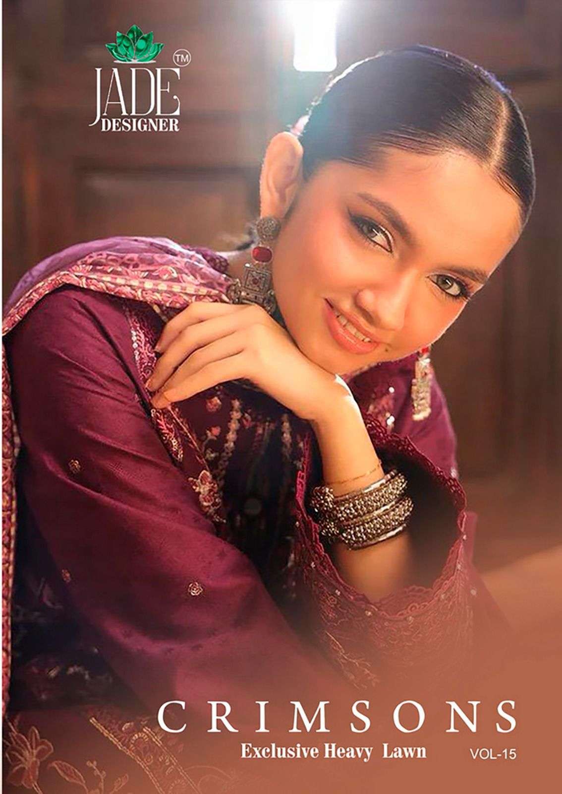 crimsons vol-15 by jade party wear designer lawn cotton pakistani suit wholesaler 