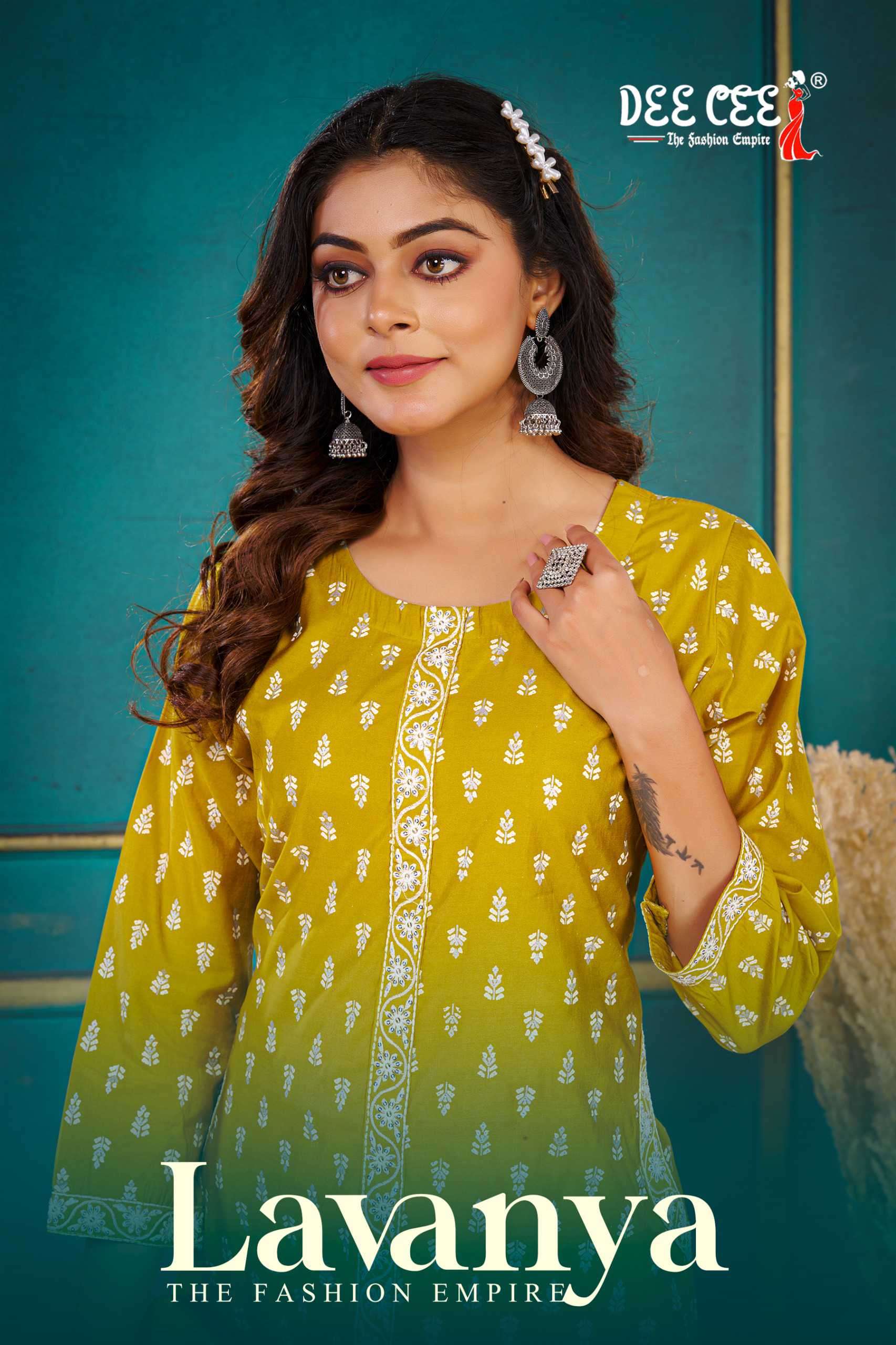 deecee lavanya roman silk fancy readymade kurti wholesaler surat