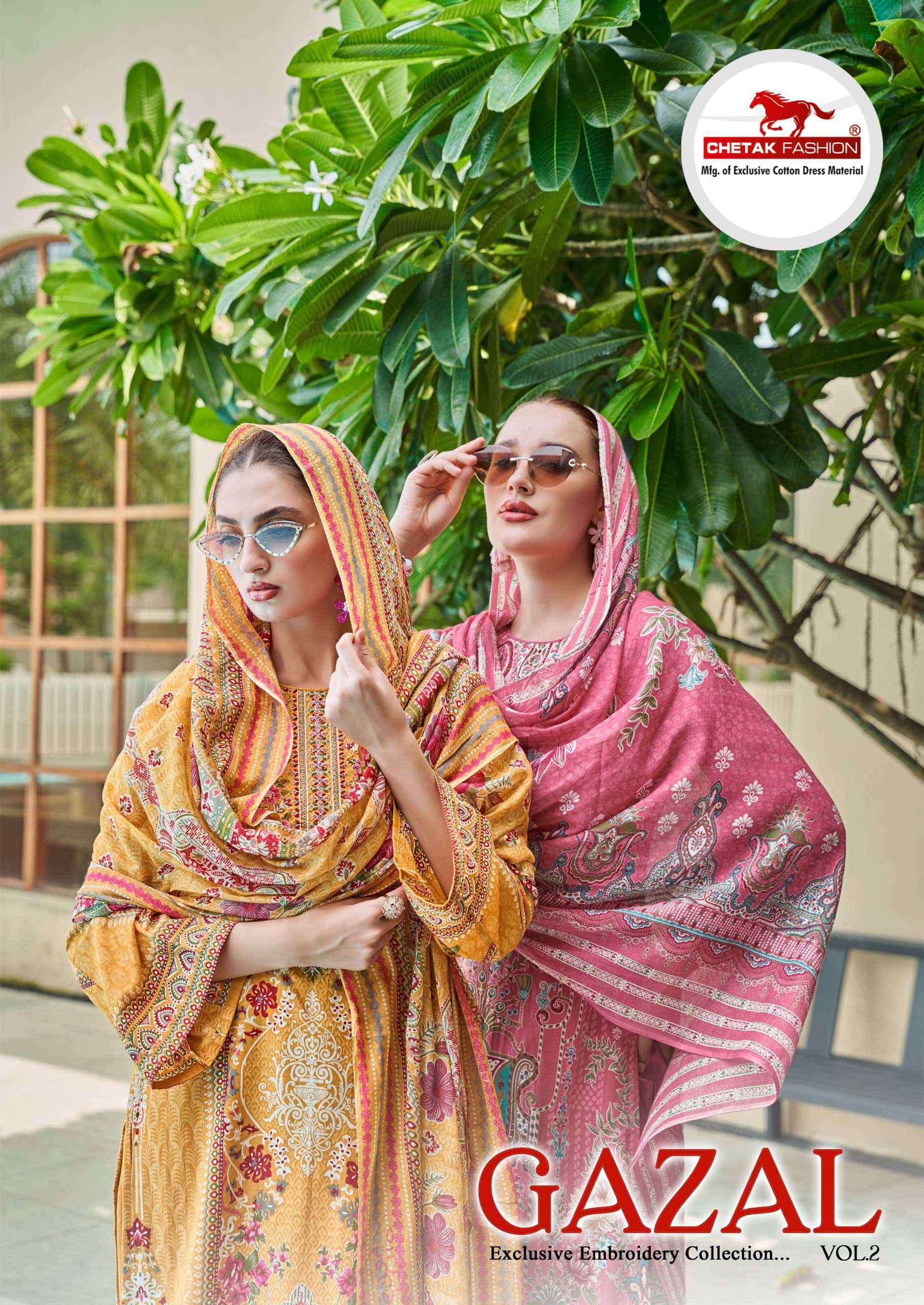 gazal vol-2 by chetak fashion 2001-2008 series self embroidered cotton salwar kameez supplier 