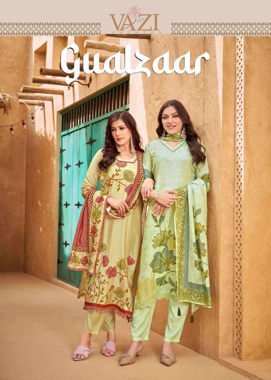 gualzaar by vazi fashion latest designer stylish party wear muslin kurti wholesaler 