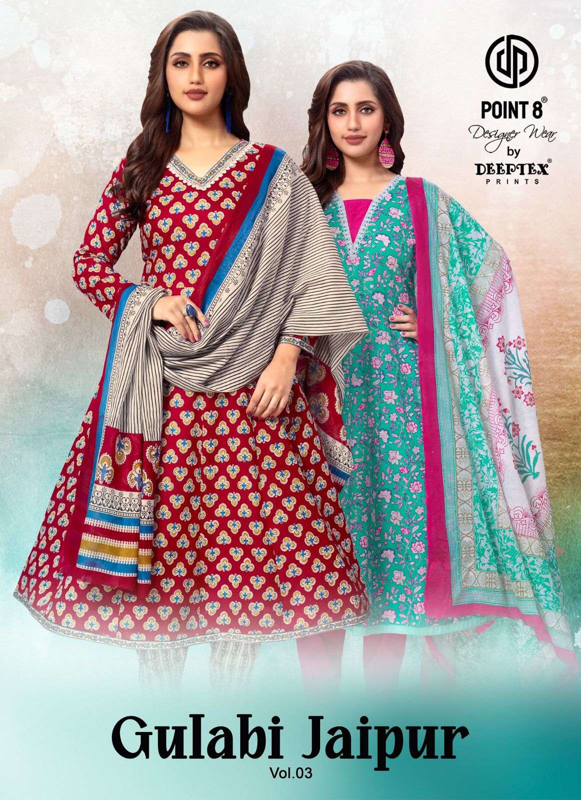 gulabi jaipur vol-3 by deeptex colors casual wear cotton anarkali style collection surat