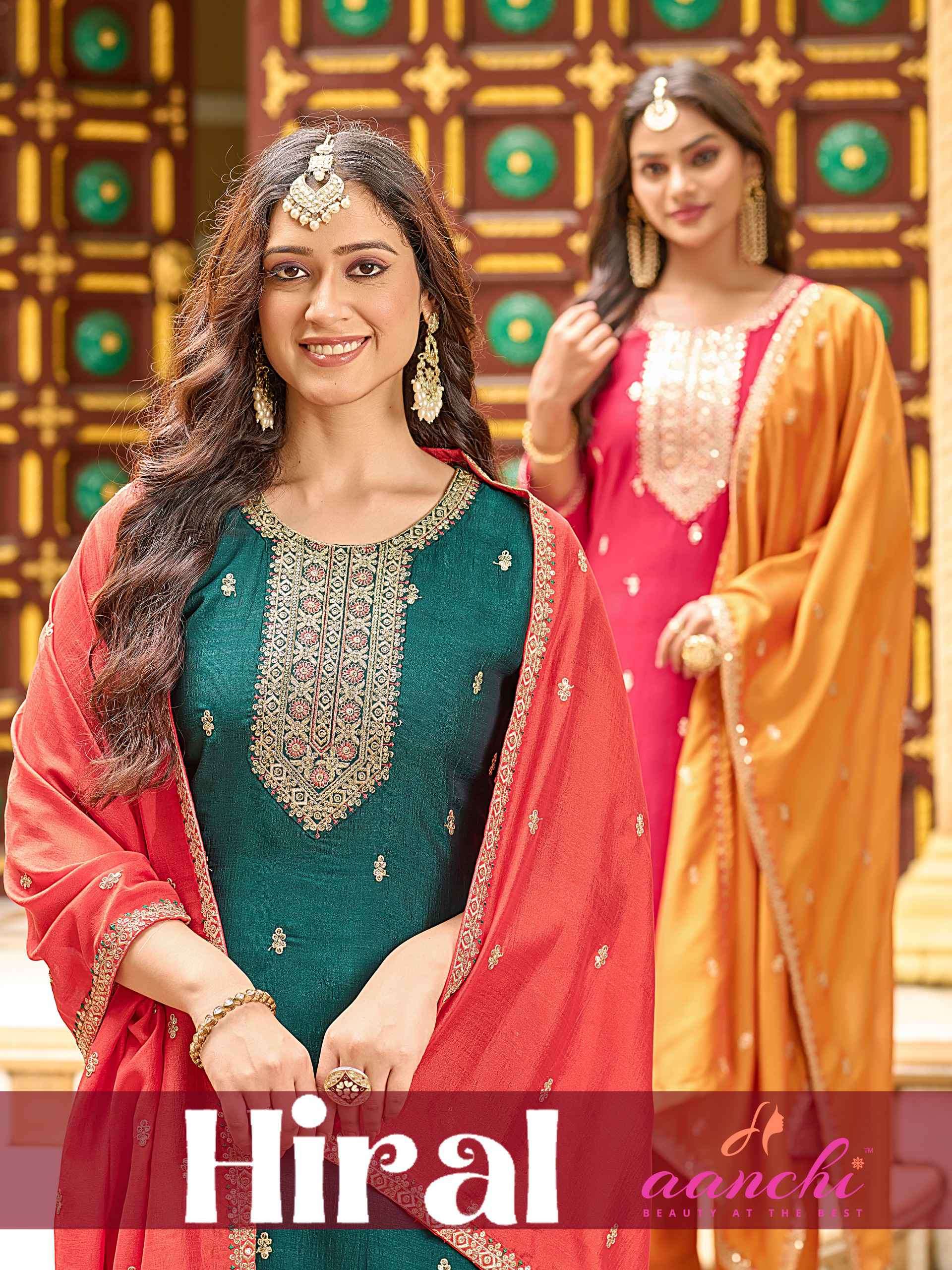  hiral by aanchi colors fancy designer casual wear straight cut kurti wholesaler 