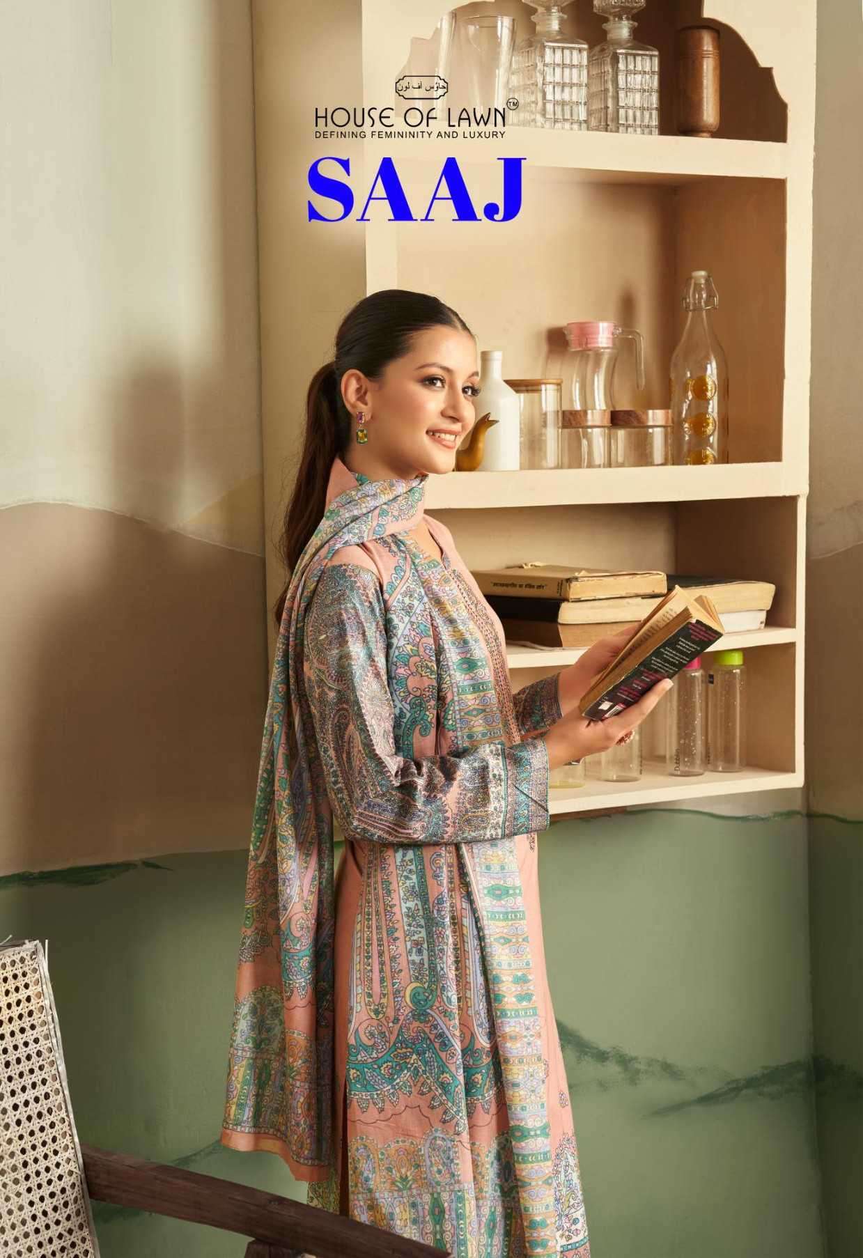 house of lawn saaj fancy embroidery with digital printed jam satin salwar kameez supplier 
