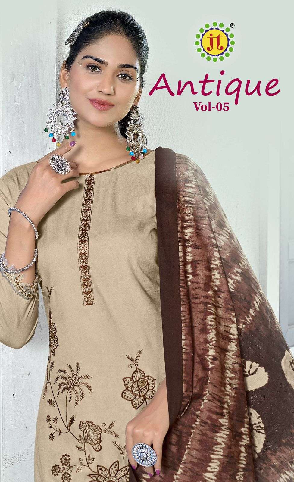 jamatmal antique vol-5 exclusive designer rayon embroidered salwar suit supplier 