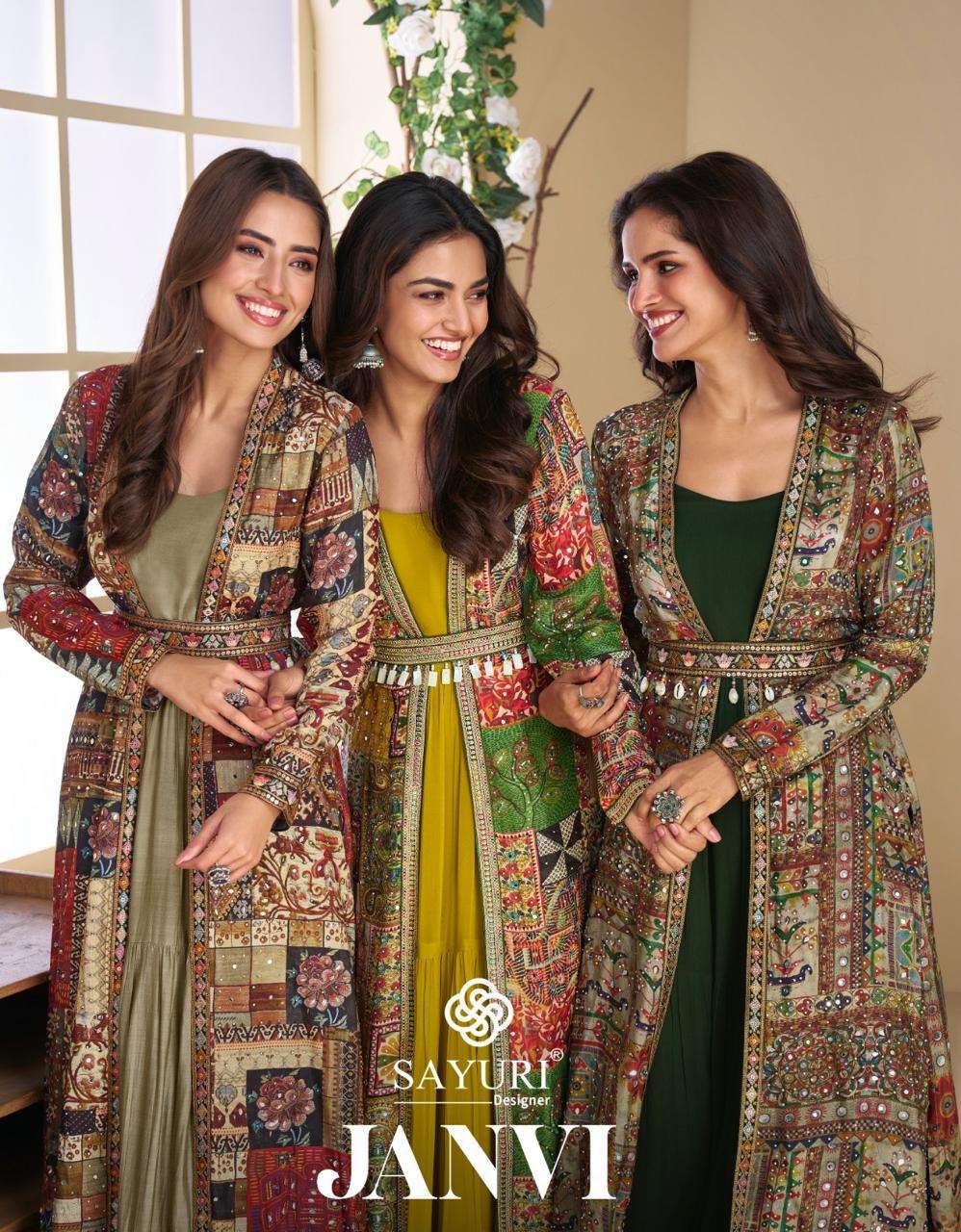 janvi by sayuri designer colors exclusive designer party look ethnic wear collection wholesaler 