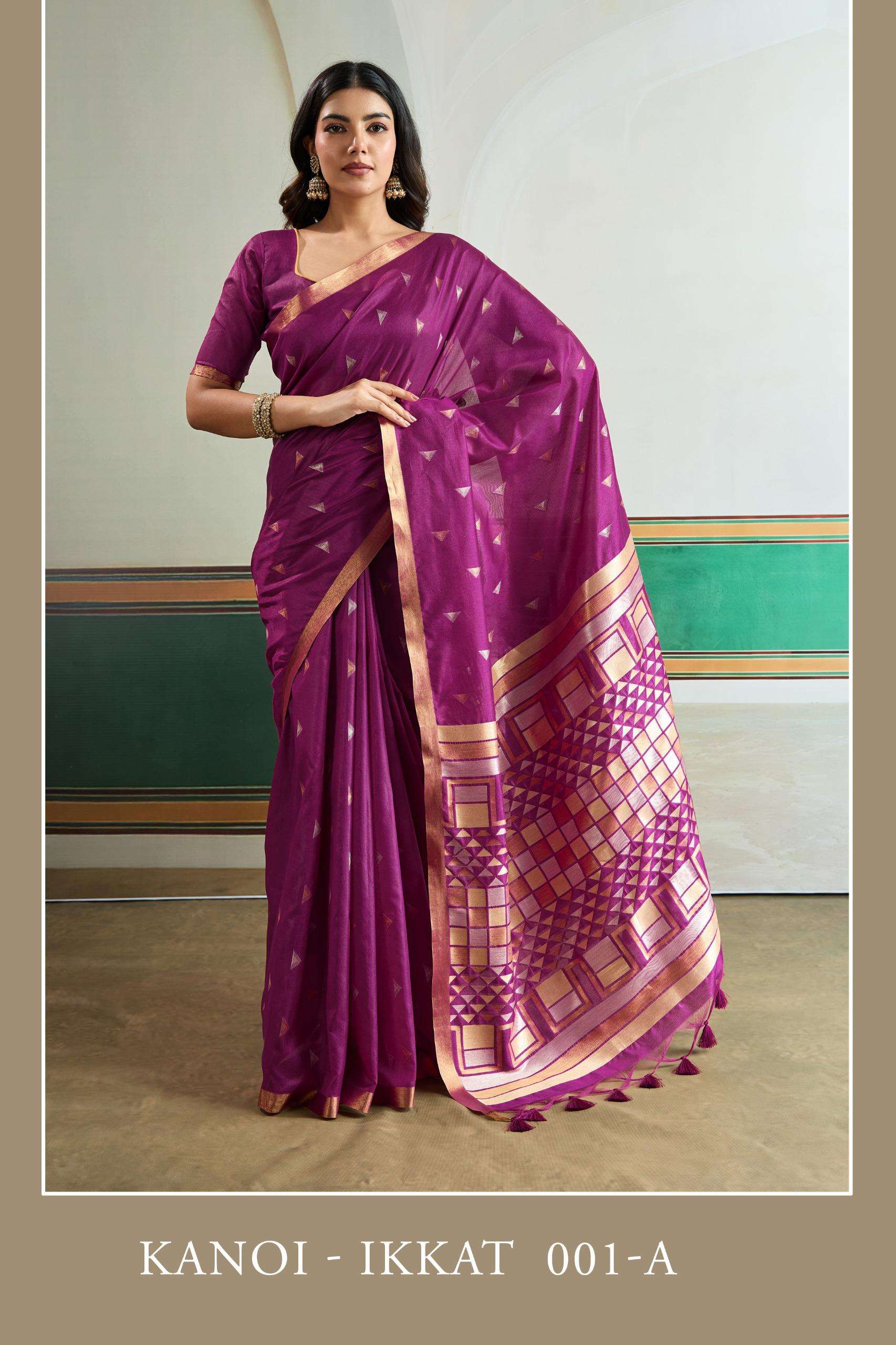 kanoi ikkat by rajtex casual wear designer saree wholesale dealer surat