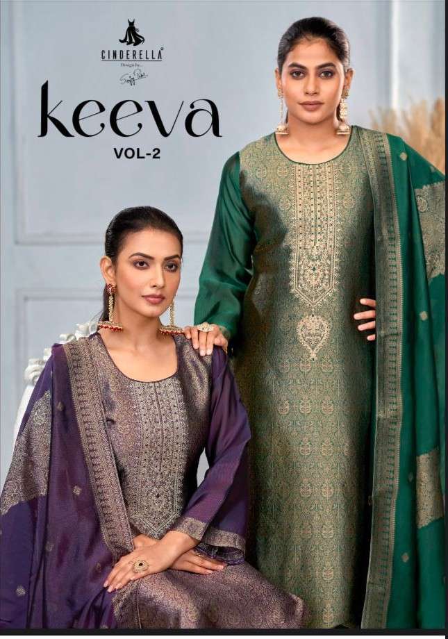 keeva vol-2 by cinderella colors fancy embroidered banglory silk designer suit wholesaler 