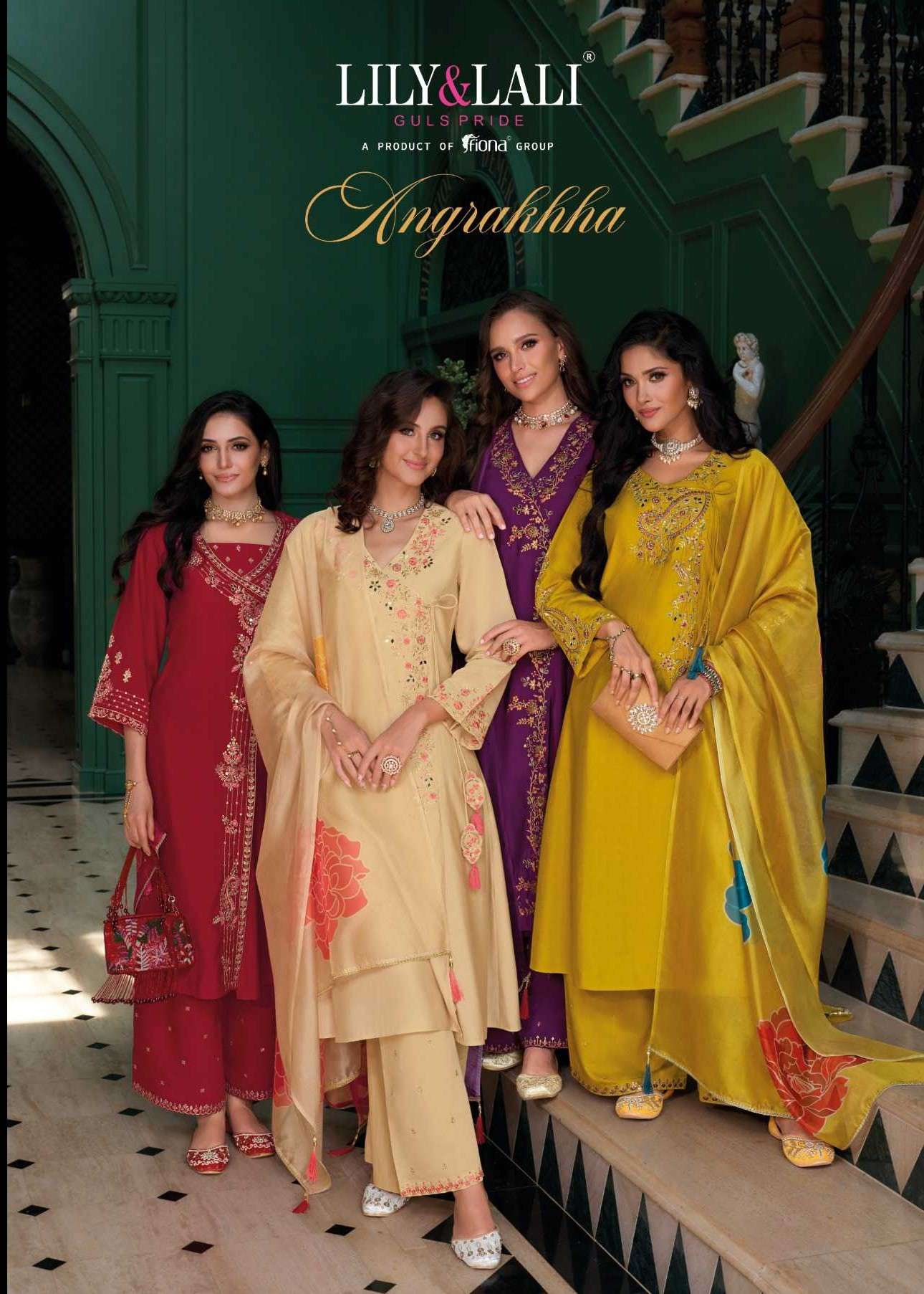 lily&lali angrakhha 26801-26804 series fancy embroidery with mirror work readymade collection surat