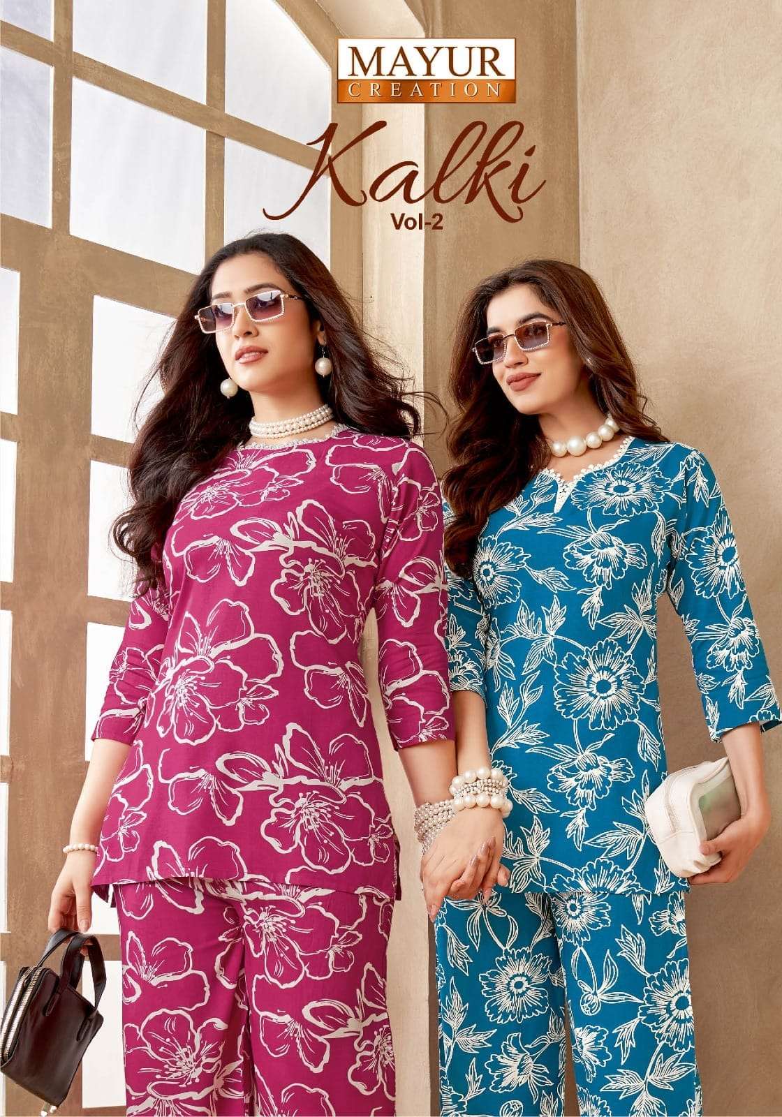mayur creation kalki vol-2 rayon printed designer readymade cord set supplier 