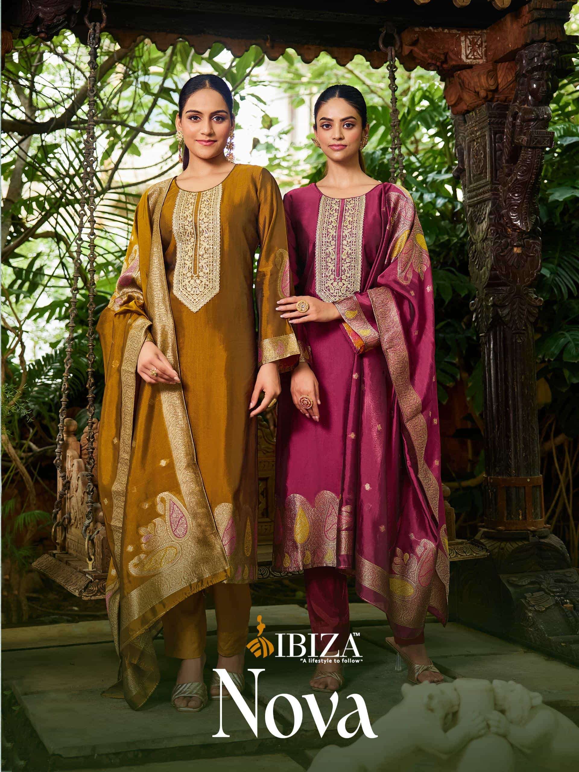 nova by ibiza lifestyle colors latest designer party wear unstitched suit wholesaler 