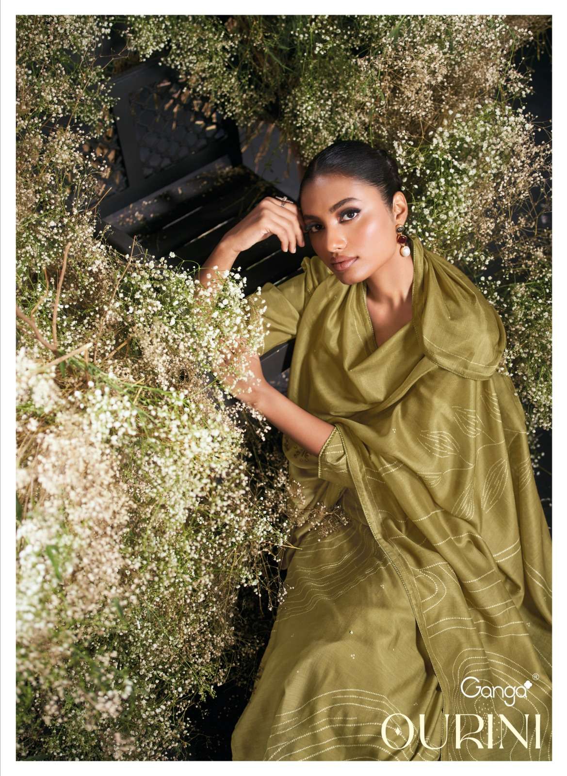 ourini by ganga latest designer print with embroidered casual wear suit wholesaler 