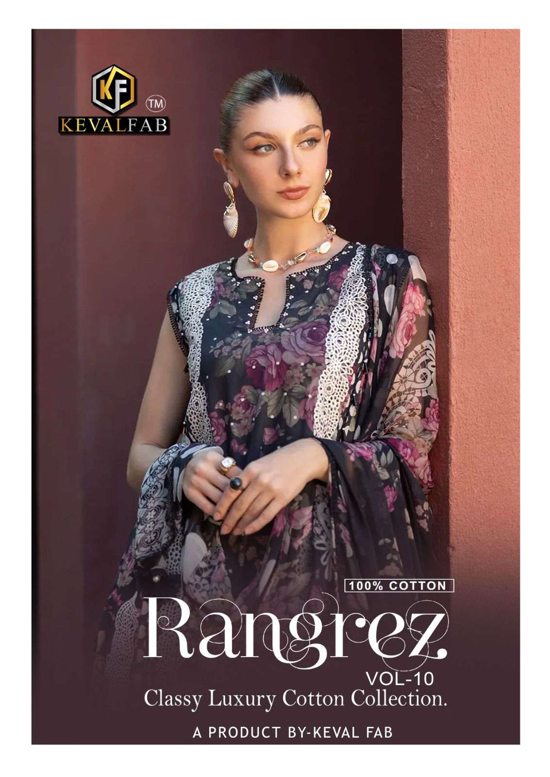 rangrez vol-10 by keval fab cotton designer pakistani suit wholesaler surat