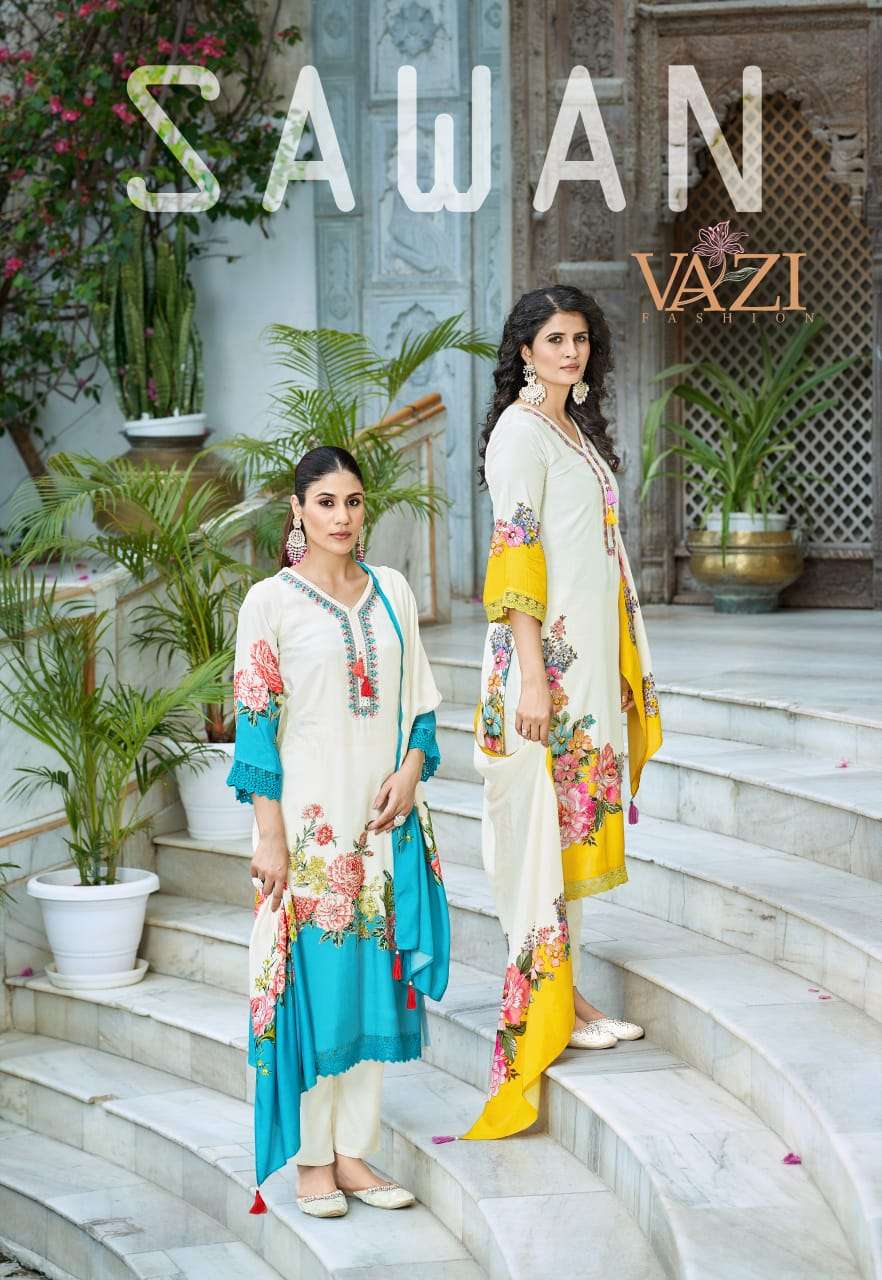 sawan by vazi fashion exlcusive designer viscose muslin party wear readymade kurti supplier 